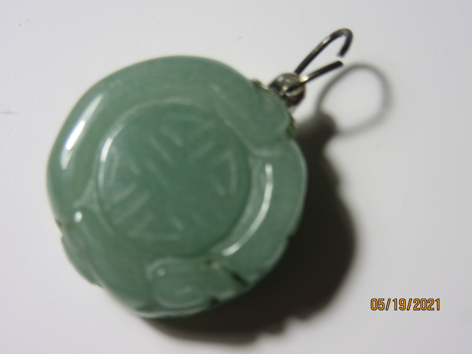 Green Aventurine Chinese Dragon Word Luck Prosperity 1 1/8″ Pendant GA-1