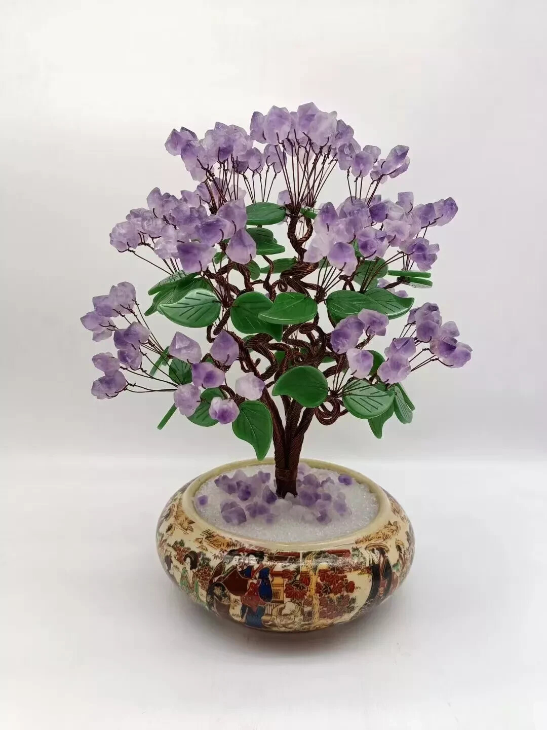 HANDMADE amethyst Ceramic vase CRYSTAL TREE TREE GEM TREE reiki DECOR GIFT 1PC