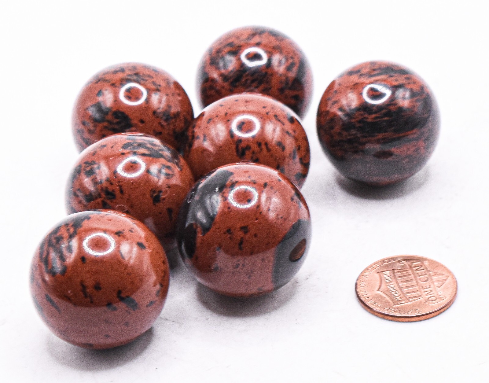 25mm Black Brown Mahogany Obsidian Sphere Natural Vocanic Glass Ball Mexico 1PC