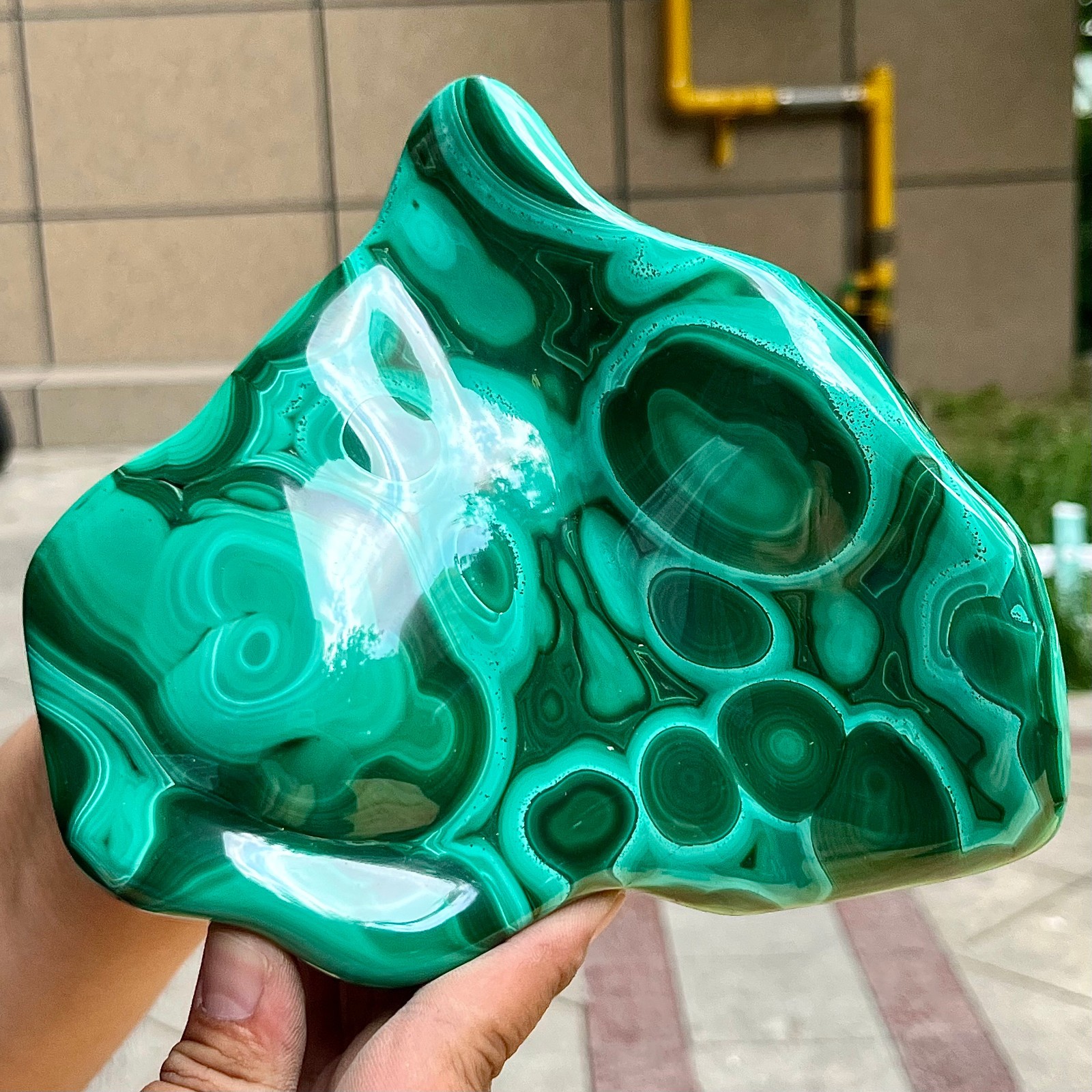 Authentic Malachite Stone Half Polish Half Raw Natural Patterns 3.4 lb