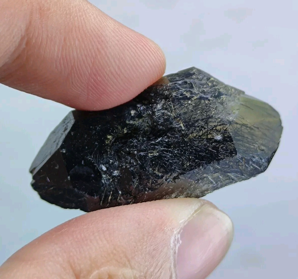 Rebeikite Included Quartz Crystal, Dark Blue Color From KP Pakistan, 11 Grams