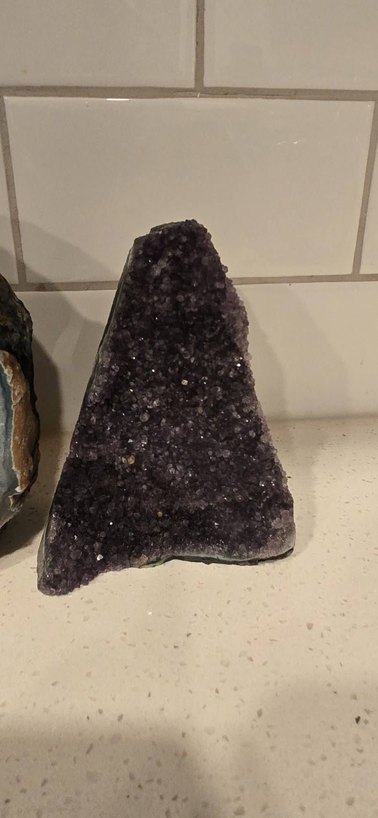 3 Amethyst Quartz Stone + 1 Agate Natural Crystal Size 5-6 in