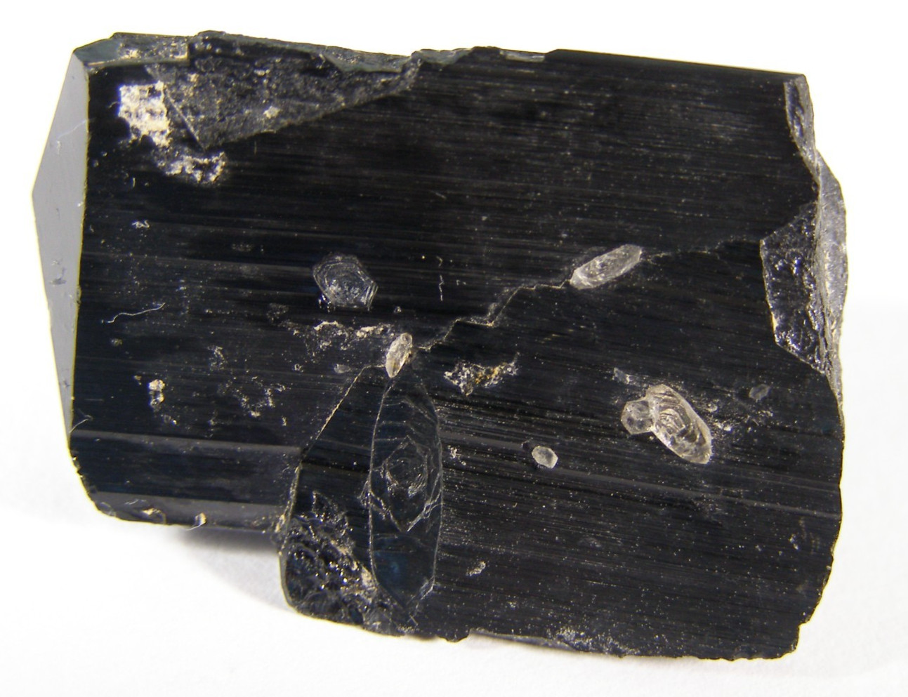 NICE QUALITY BLACK TOURMALINE CRYSTAL (SCHORL) ERONGO, NAMIBIA 3.5 cm #B QUARTZ