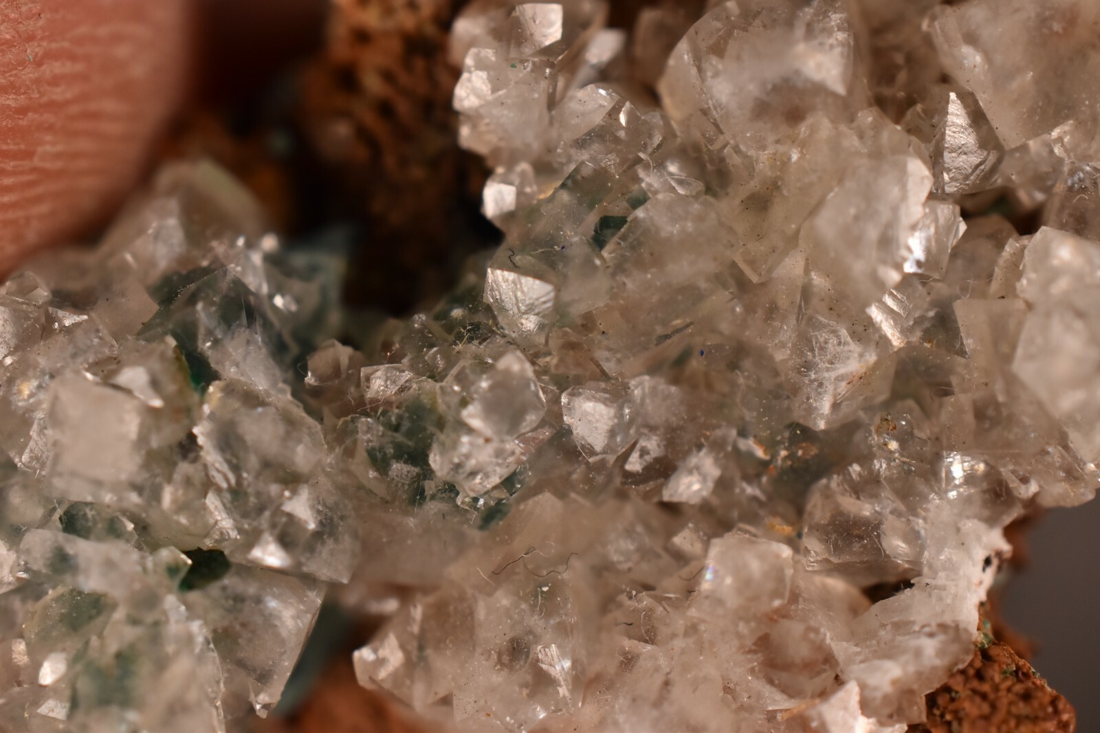 *MALACHITE & CALCITE* Cluster 4.8cm 19.7g Natural Rough Specimen Clear Crystals