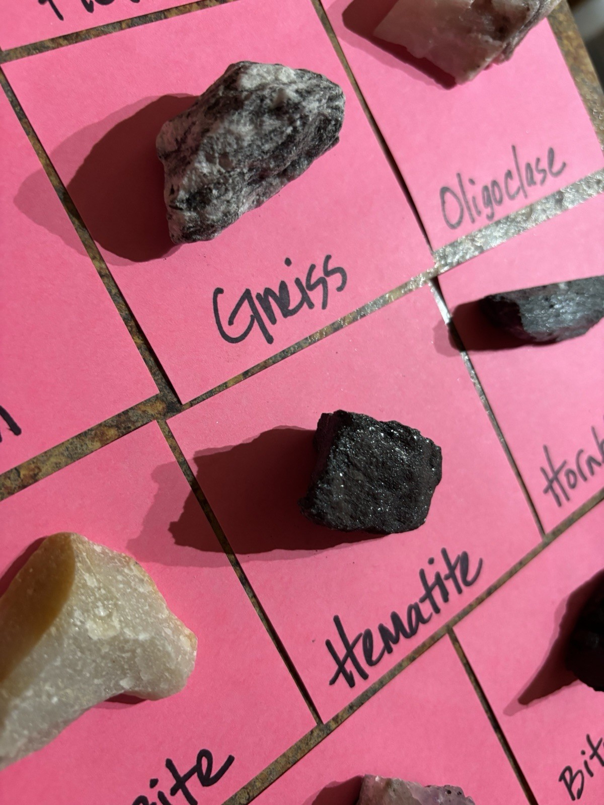 Individually bagged rock and mineral samples with scratch plate. Rock Collecting