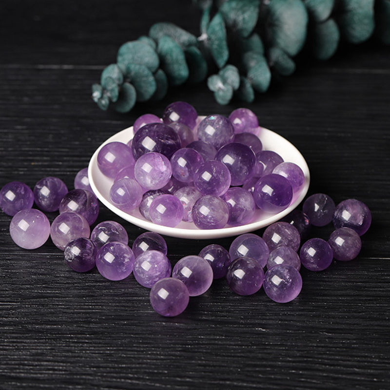 Natural Dreamy Amethyst Sphere Quartz Crystal Energy Mineral Stone Ball + Base
