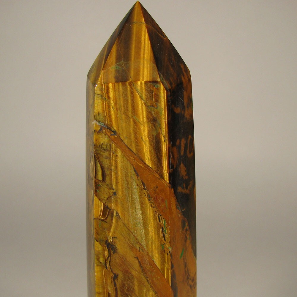4″ TIGER EYE Polished Gemstone Point Tower Obelisk – South Africa