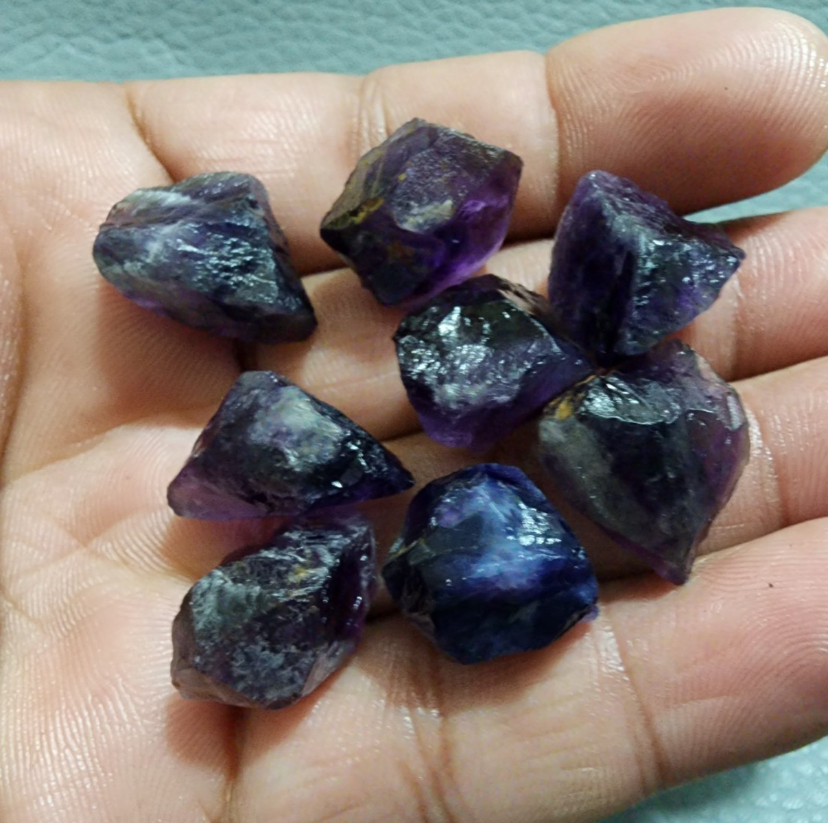 8 Pcs Beautiful Purple Amethyst Rough Gemstone Raw Size 17-21 MM Crystal Rough