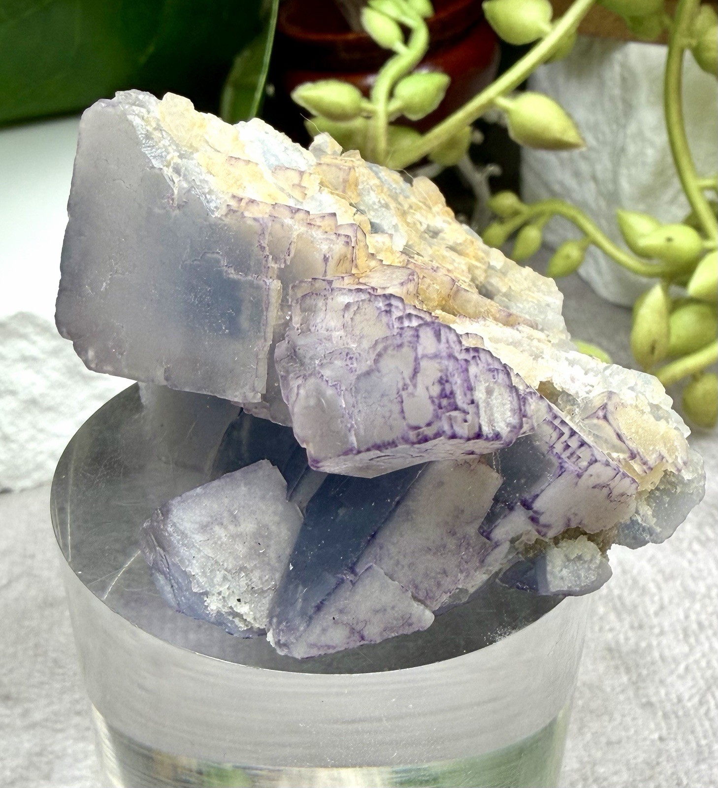 Crystal 96g Purple Blue Clear Fluorite Cluster Cube Specimen Mineral Raw