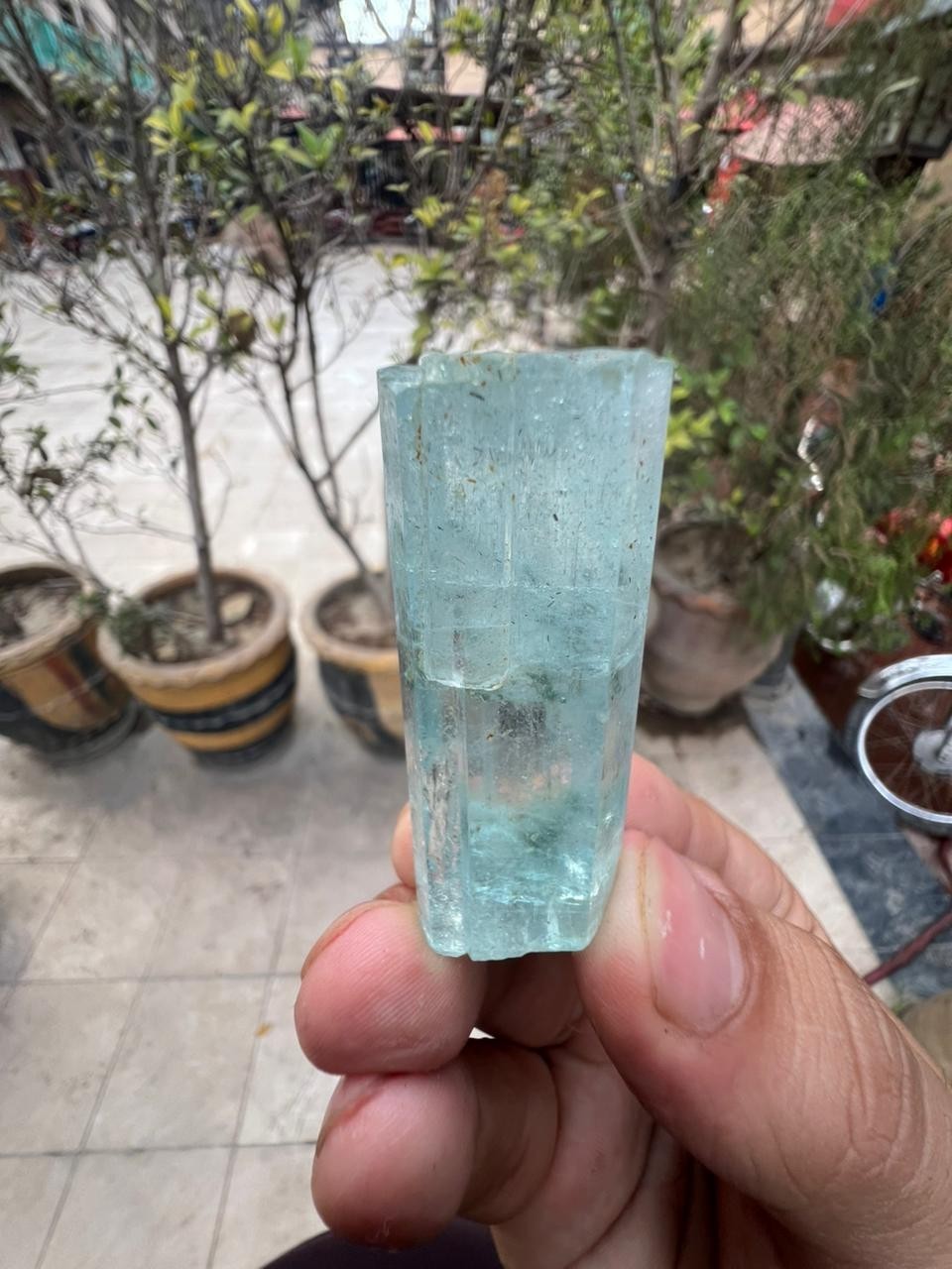 24GM | Gemmy Sky Blue Aquamarine Crystal Terminated Specimen | Skardu Pakistan