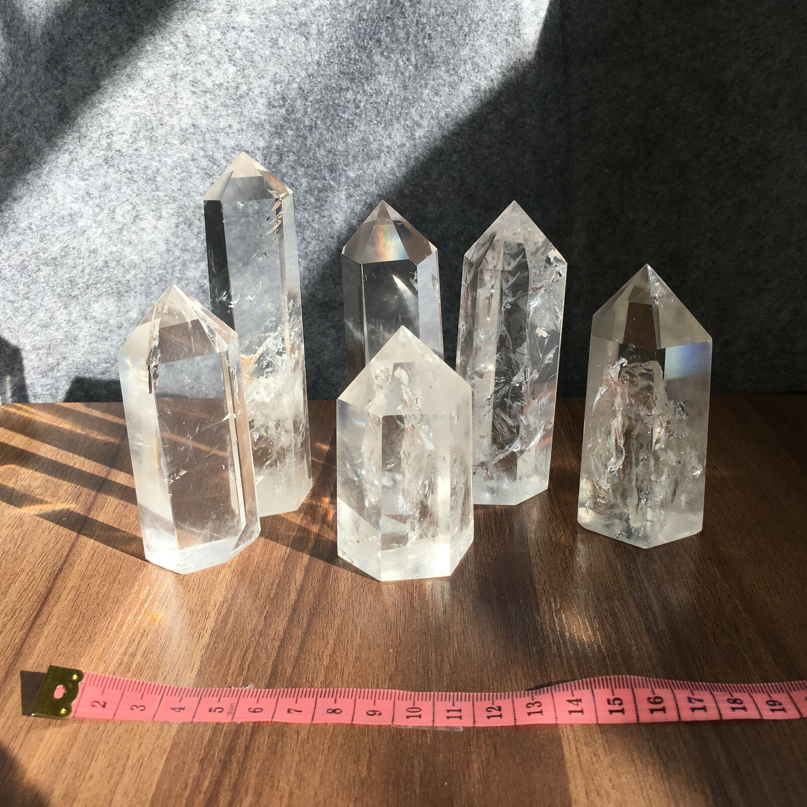 6PCS Natural clear quartz obelisk crystal WAND point healing random