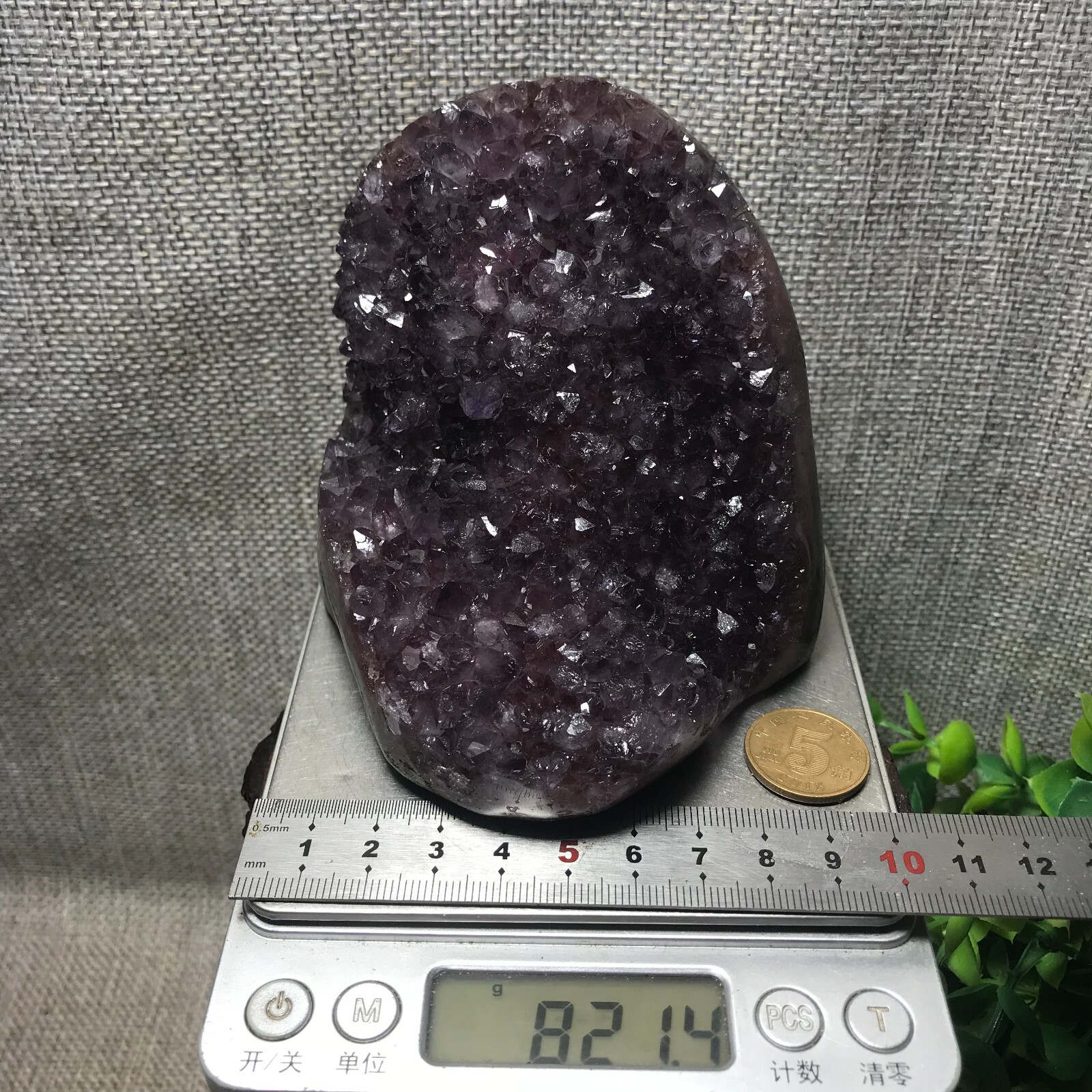 821g Natural Amethyst Cluster Geodes Cut Base Quartz Crystal Healing Specimen 32