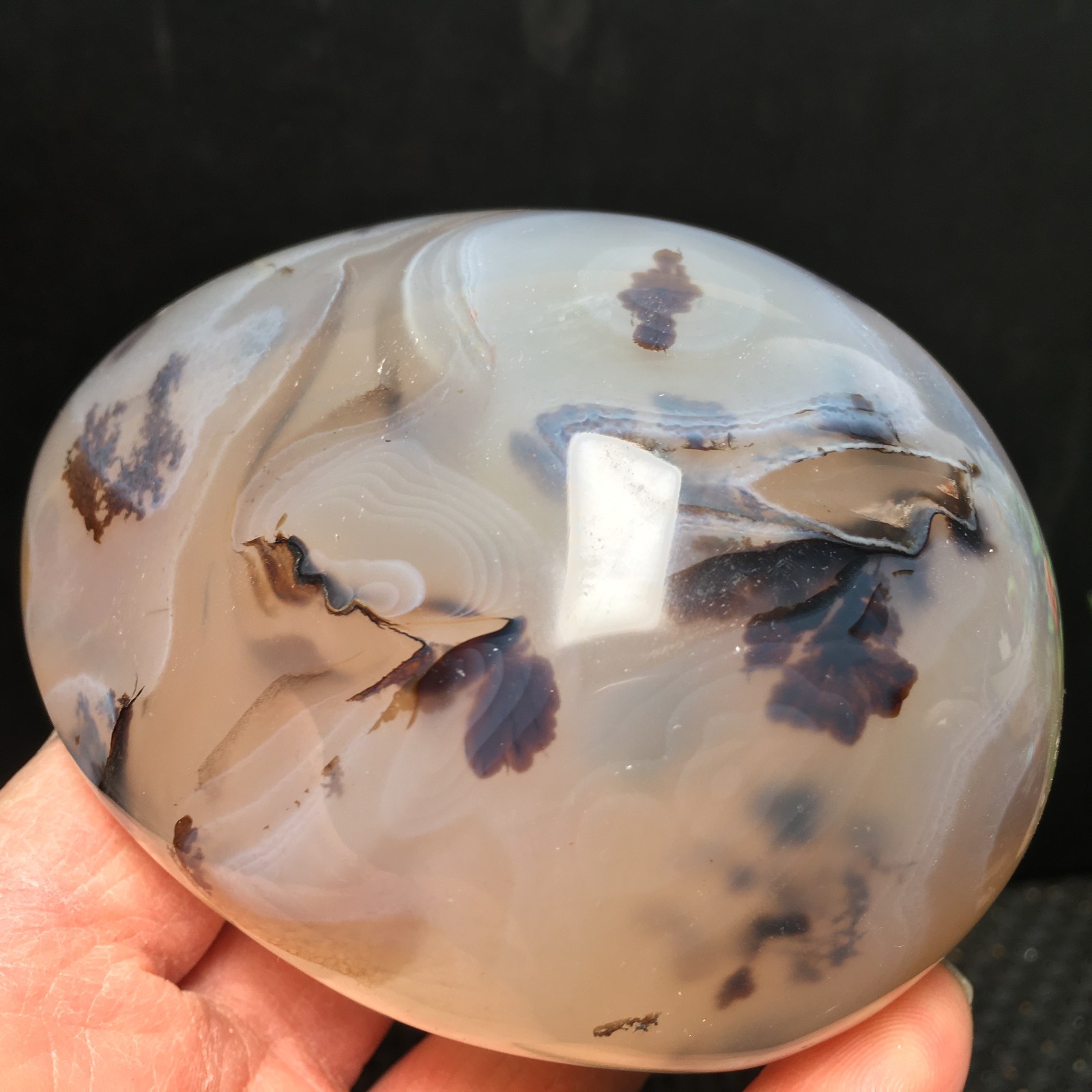 500g Natural Polished Aquatic Plants Agate Crystal Specimen fb1159
