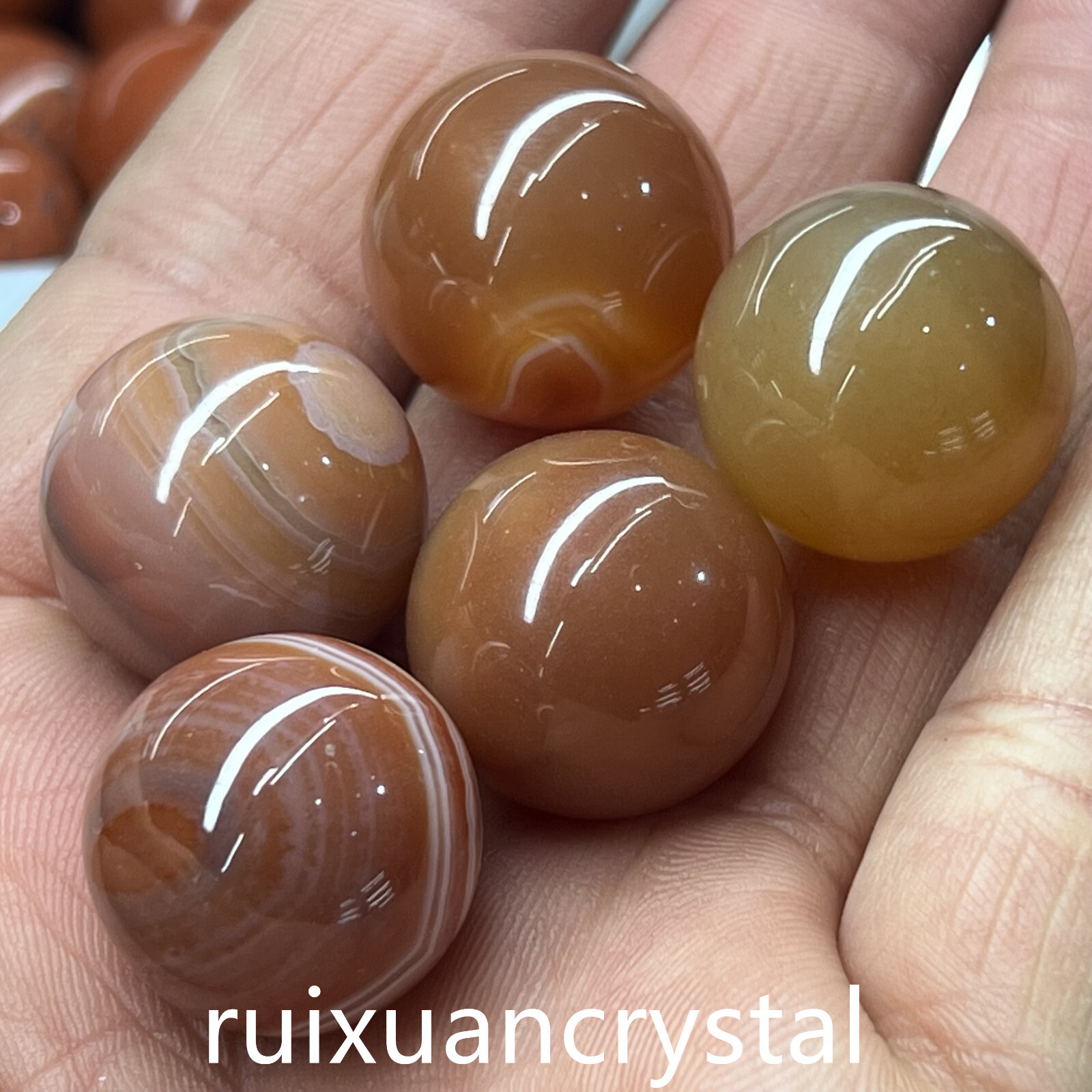 5pc Natural Agate Quartz Sphere Crystal Ball Reiki Healing 20mm