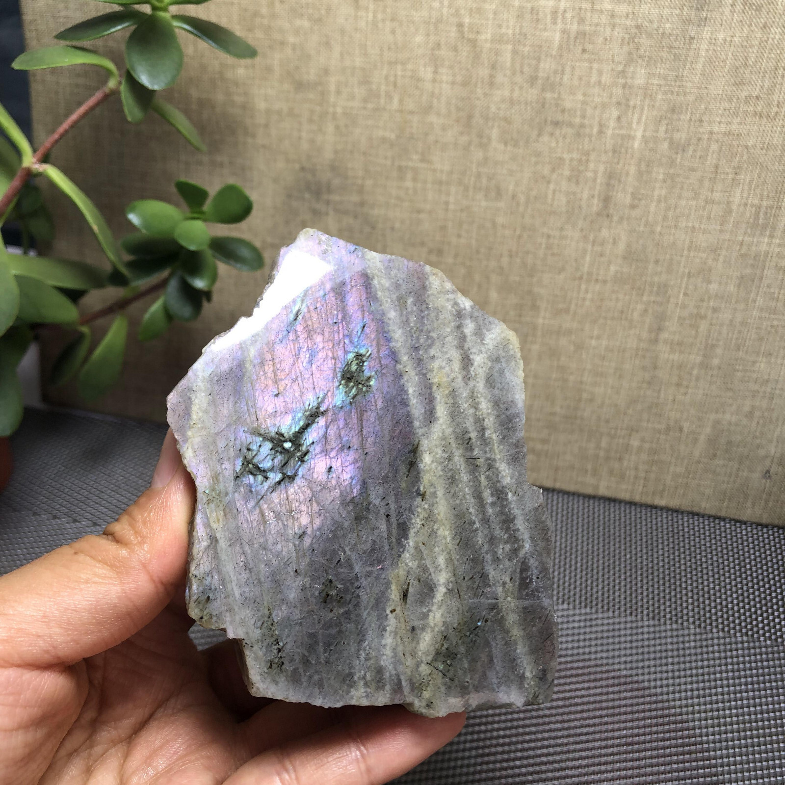 88mm Natural Labradorite Crystal gemstone rough Mineral Specimen 286g A1505