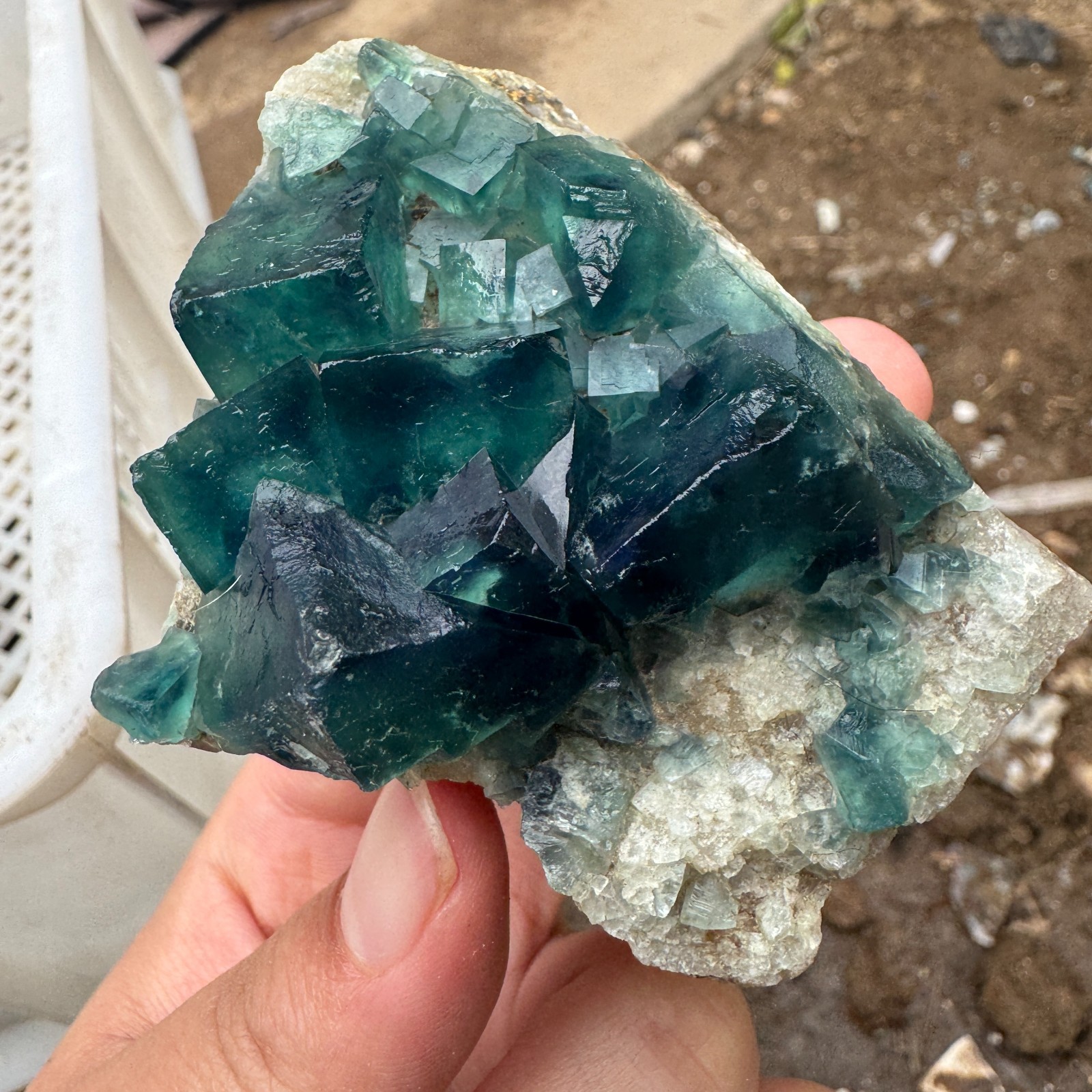 170G Natural cubic green fluorite crystal cluster rough mineral specimen Healing