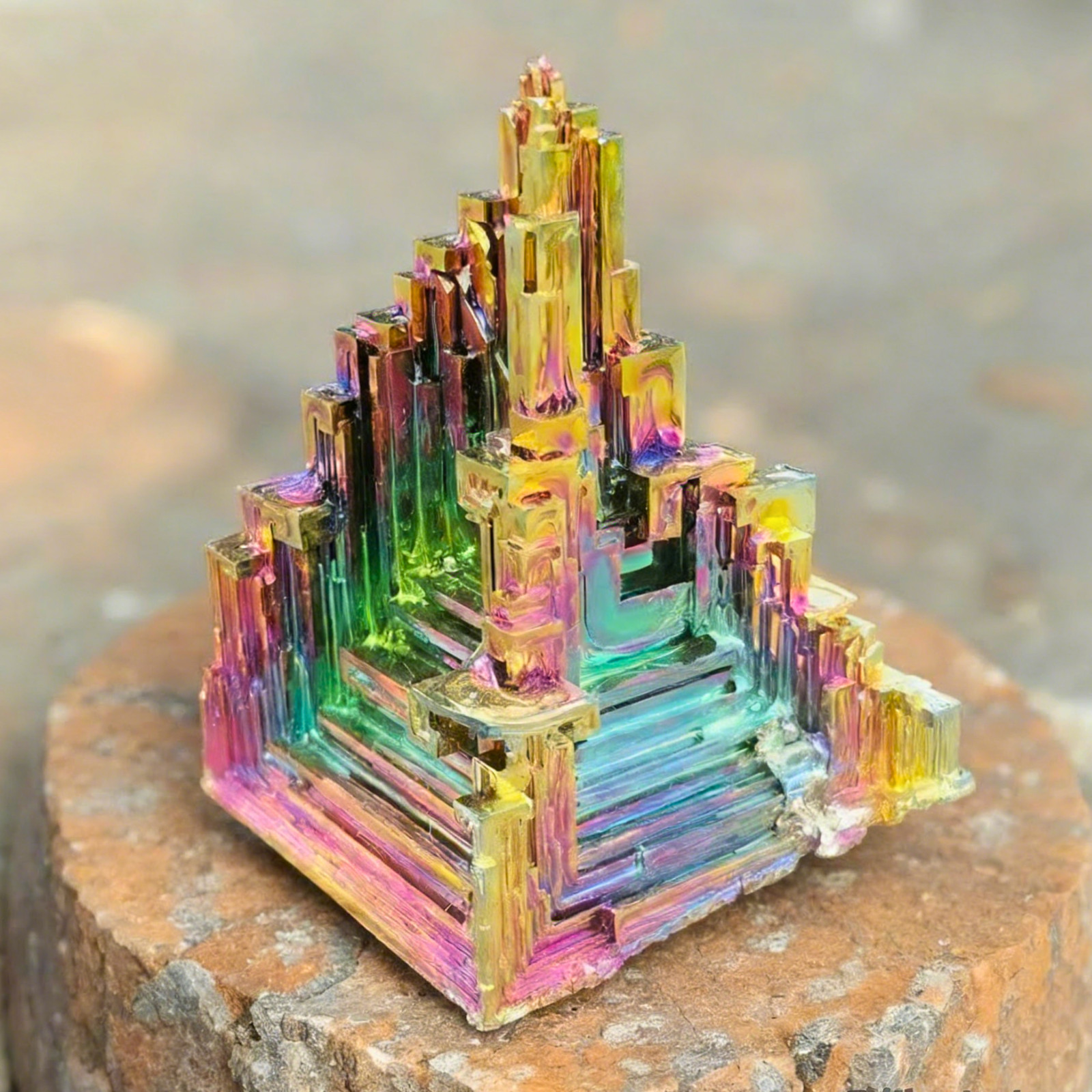 Rare Raw Aura Rainbow Titanium Bismuth Quartz Mineral Specimens Home Decor Gift