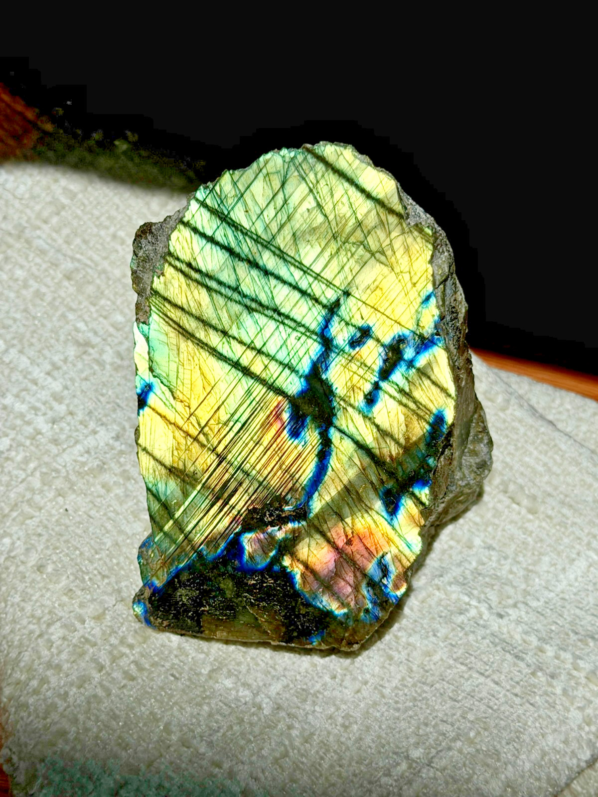 All Natural High Grade Polished Sunset Labradorite Crystal Stone 1.66 lbs