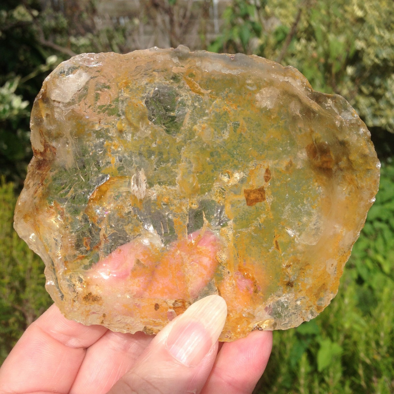 Clear Quartz Crystal Alluvial Rock Part Polished Pebble 322g 10×8.31×2.4cm