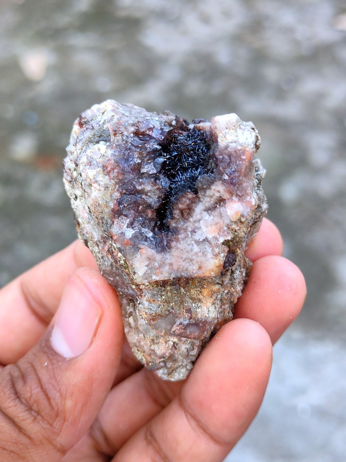 Rainbow 🌈 Rutiles with Karur Amethyst. Natural Mineral specimen Crystal