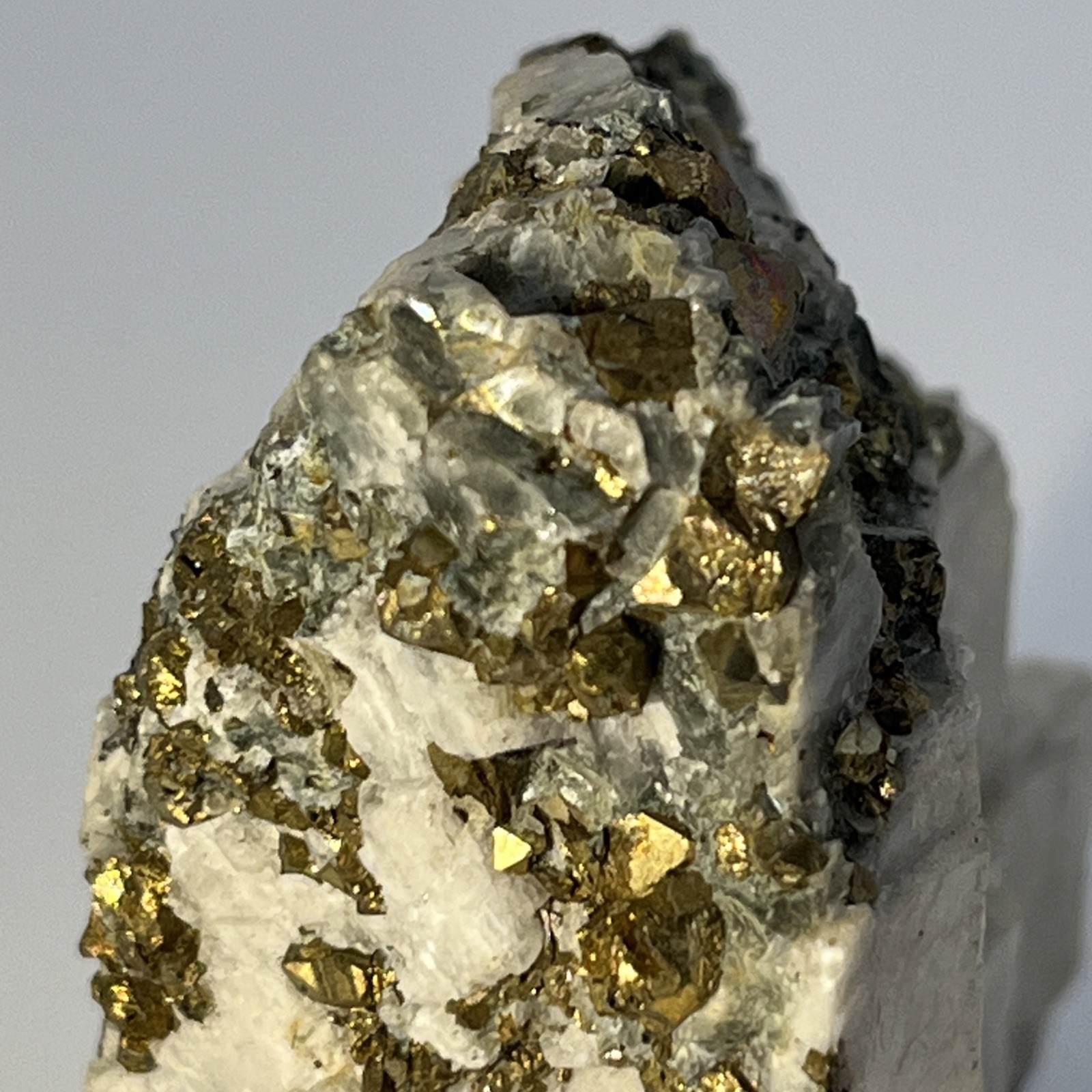 175g Rare Golden Chalcopyrite Iron Pyrite Gemstone Mineral Specimen in Calcite