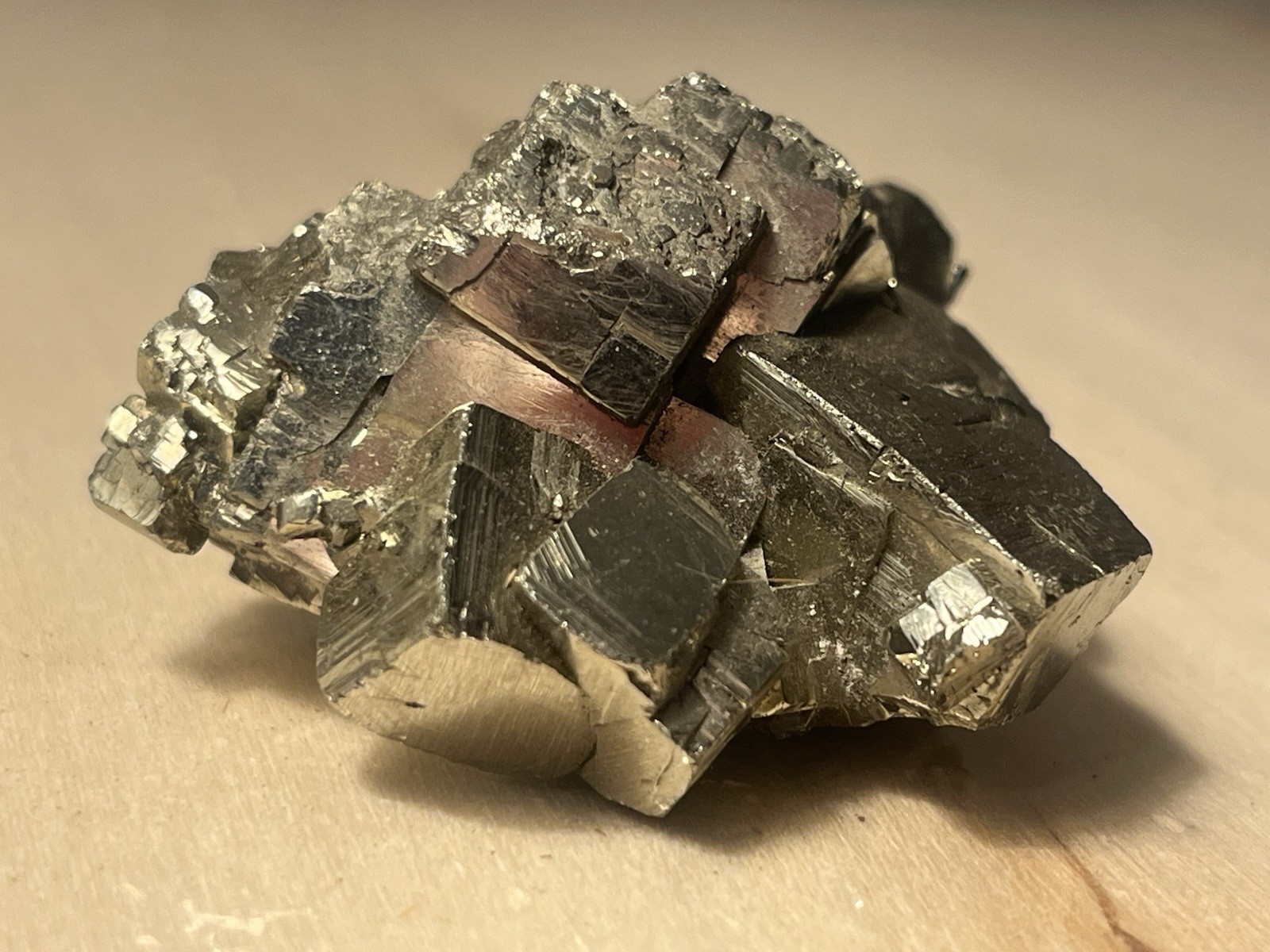 Beautiful Peruvian Pyrite Cluster, Fools Gold, Cube Crystals 3.6 Ounce