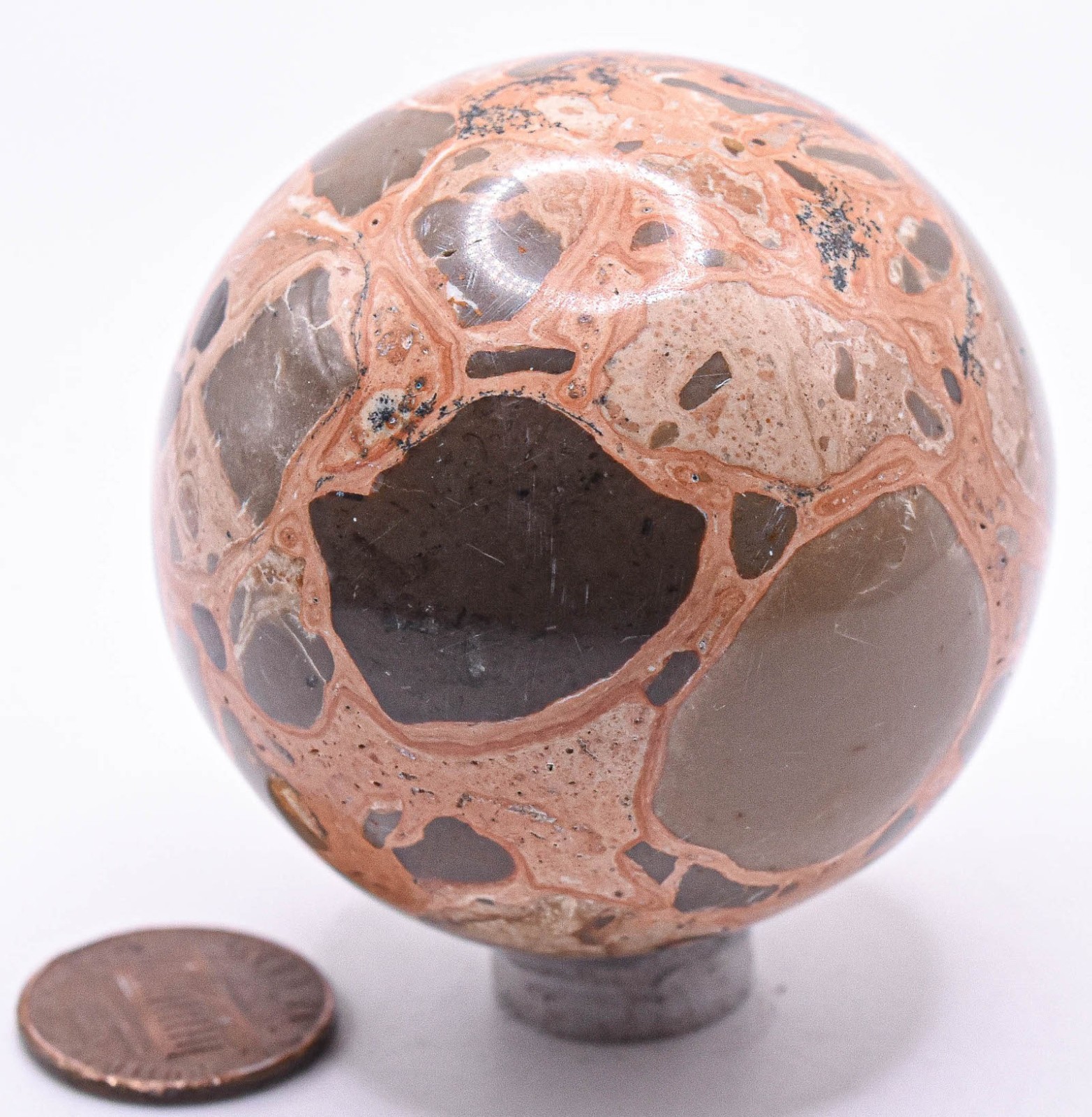 52mm Leopradite Jasper w/ Dendrites Sphere Polished Natural Mineral Ball – Peru