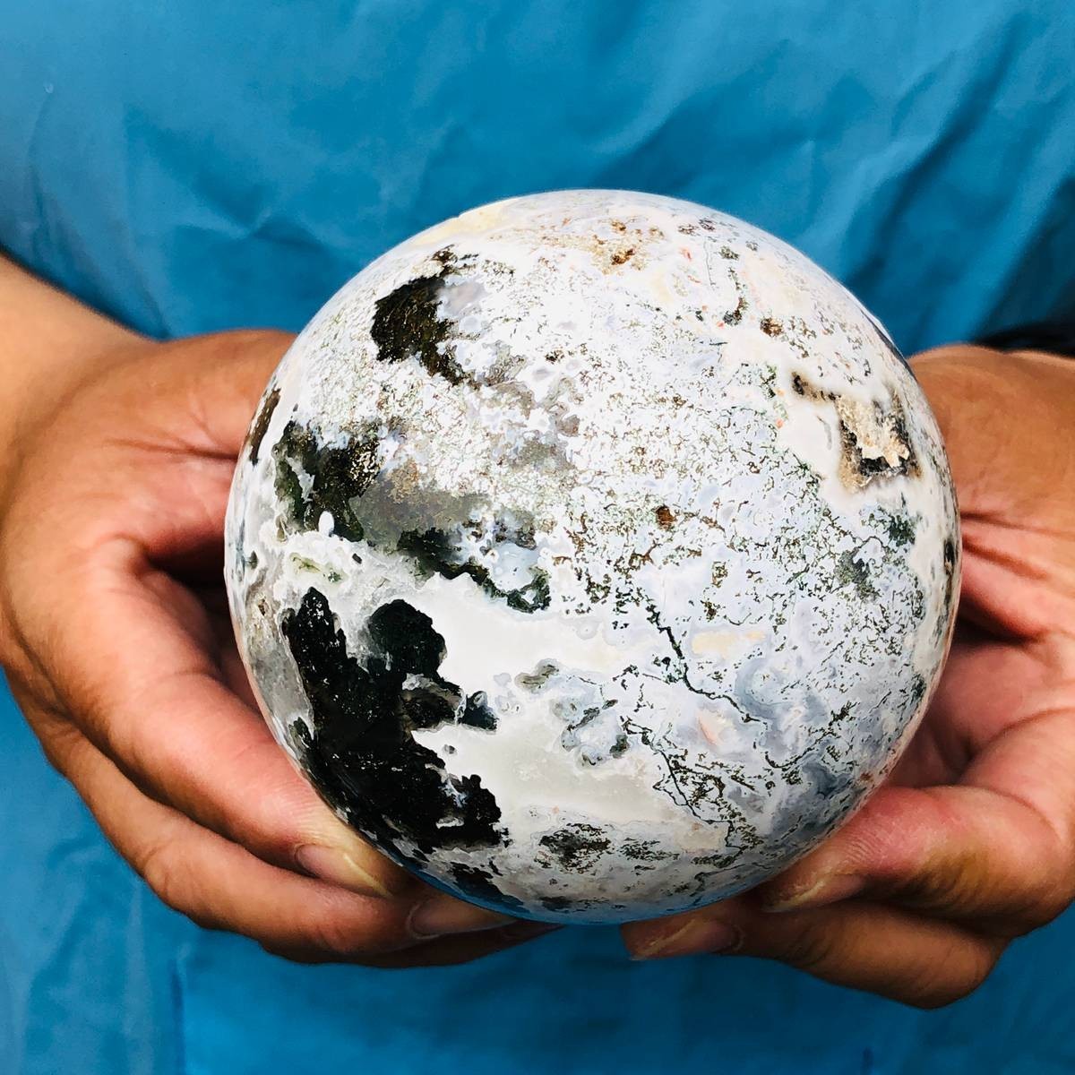 3 pieces 2540g Natural aquatic Agate Ball Quartz Crystal Sphere Healing 2112