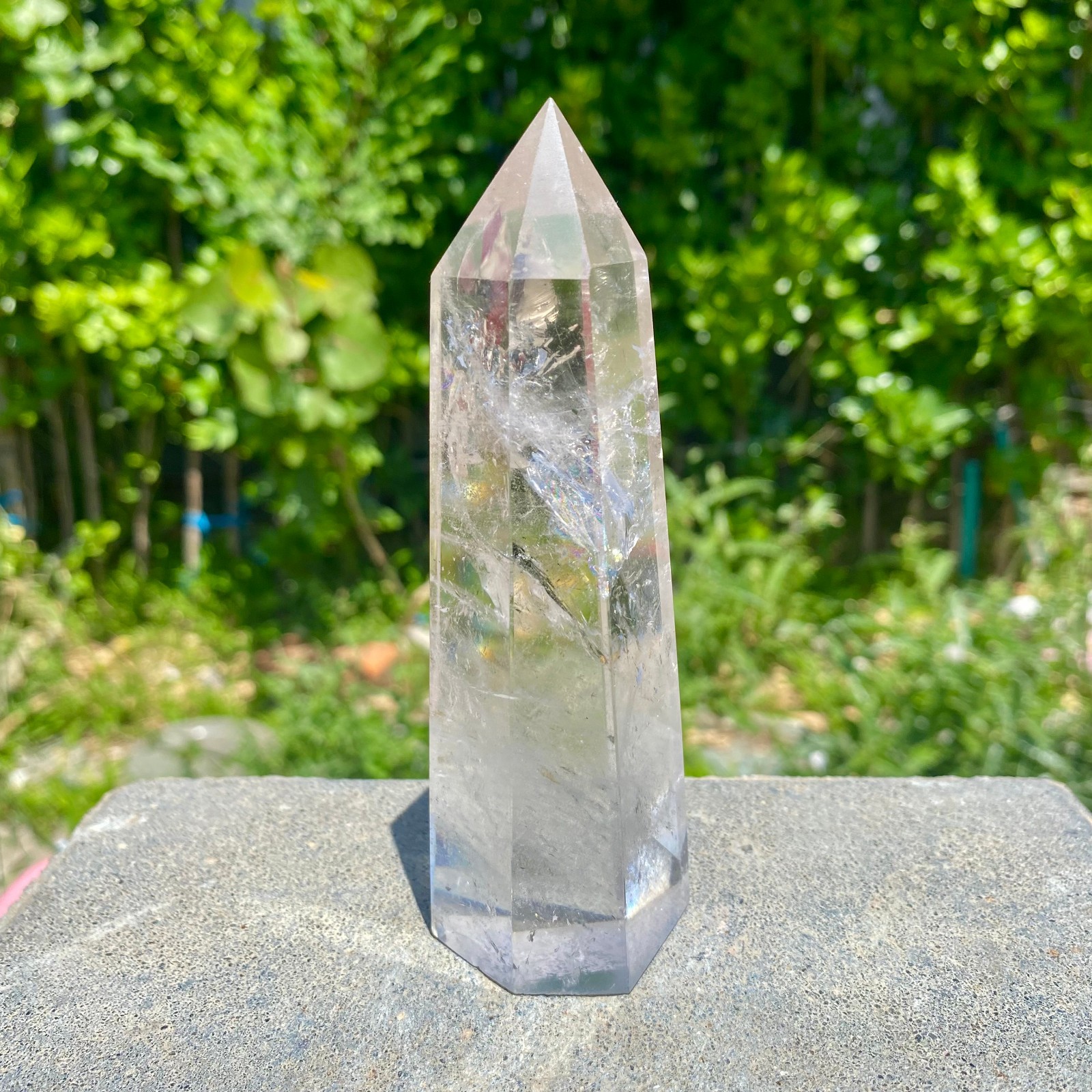 239G Natural Clear Quartz Crystal Point Healing Wand Polished Rock Crystal Reiki