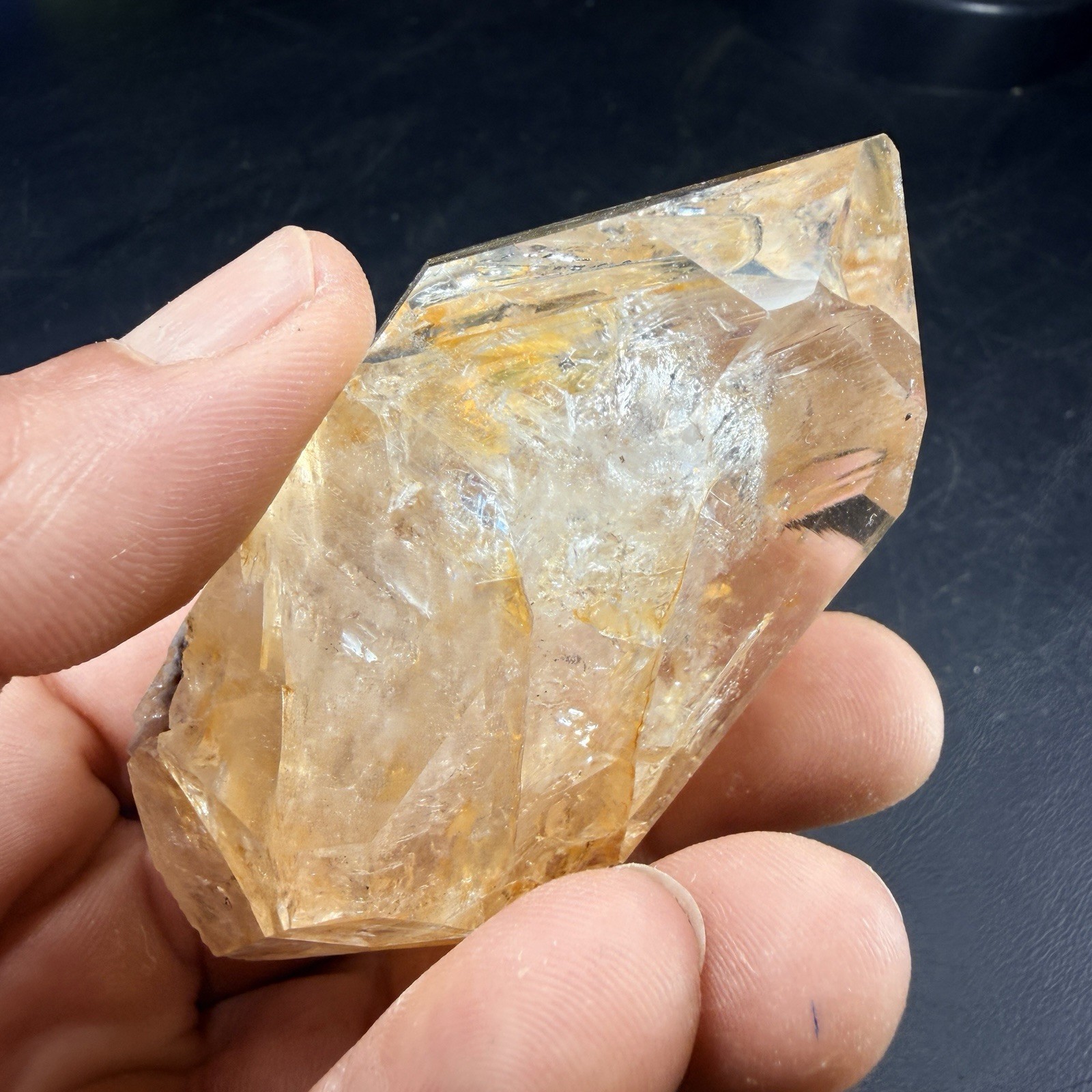 Golden Herkimer Diamond Quartz Crystal Point / New York *VIDEO*