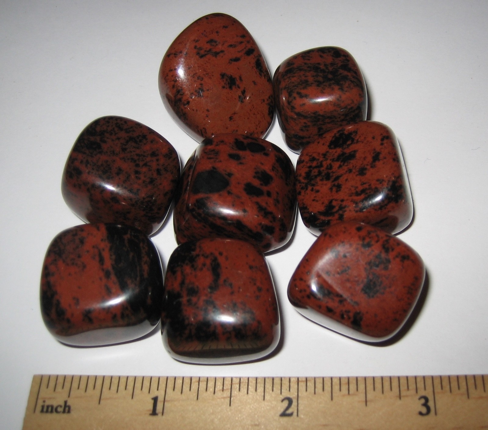 8 TUMBLED POLISHED NATURAL MAHOGANY OBSIDIAN VOLCANIC OBSIDIAN STONES 138.1g *1