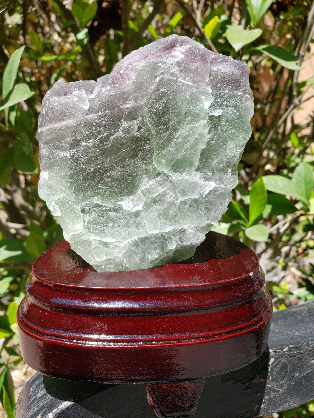 5.75″ Purple and Green Fluorite Quartz Crystal Mineral UV Specimen with Stand