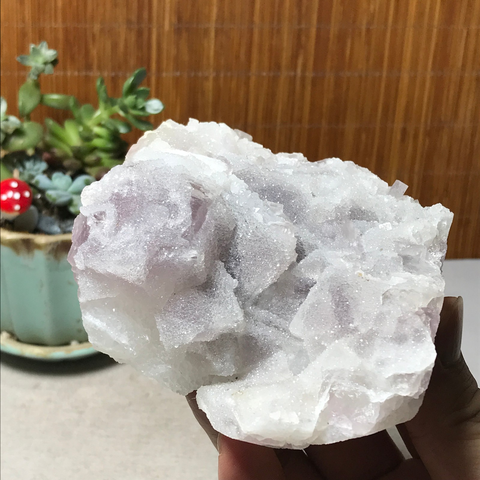 115-85-36mm Natural Light purple calcite fluorite Mineral Specimen 439g A6068