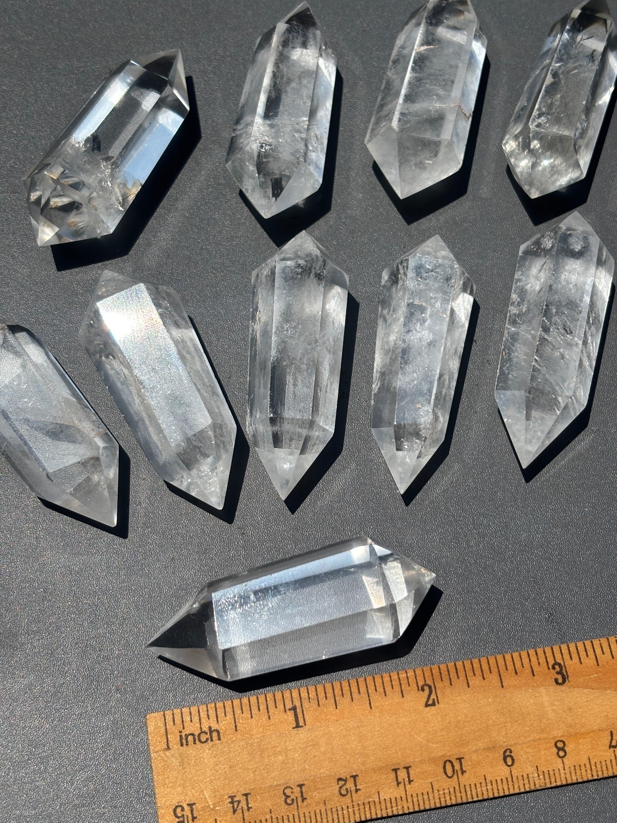 10pcs Bulk Clear Quartz Crystal Point Wand AAA+ Double Terminated Obelisk