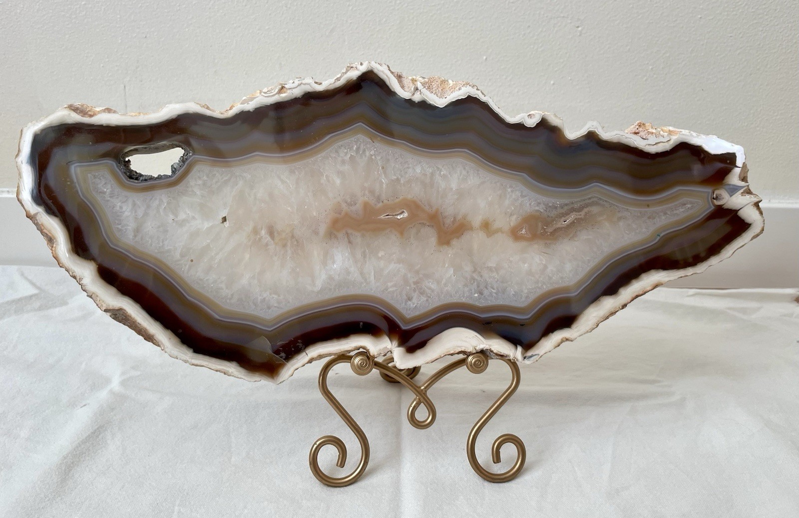 Large Natural Double-Sided Polished Agate Geode Slice 18” x 7” 5 lbs
