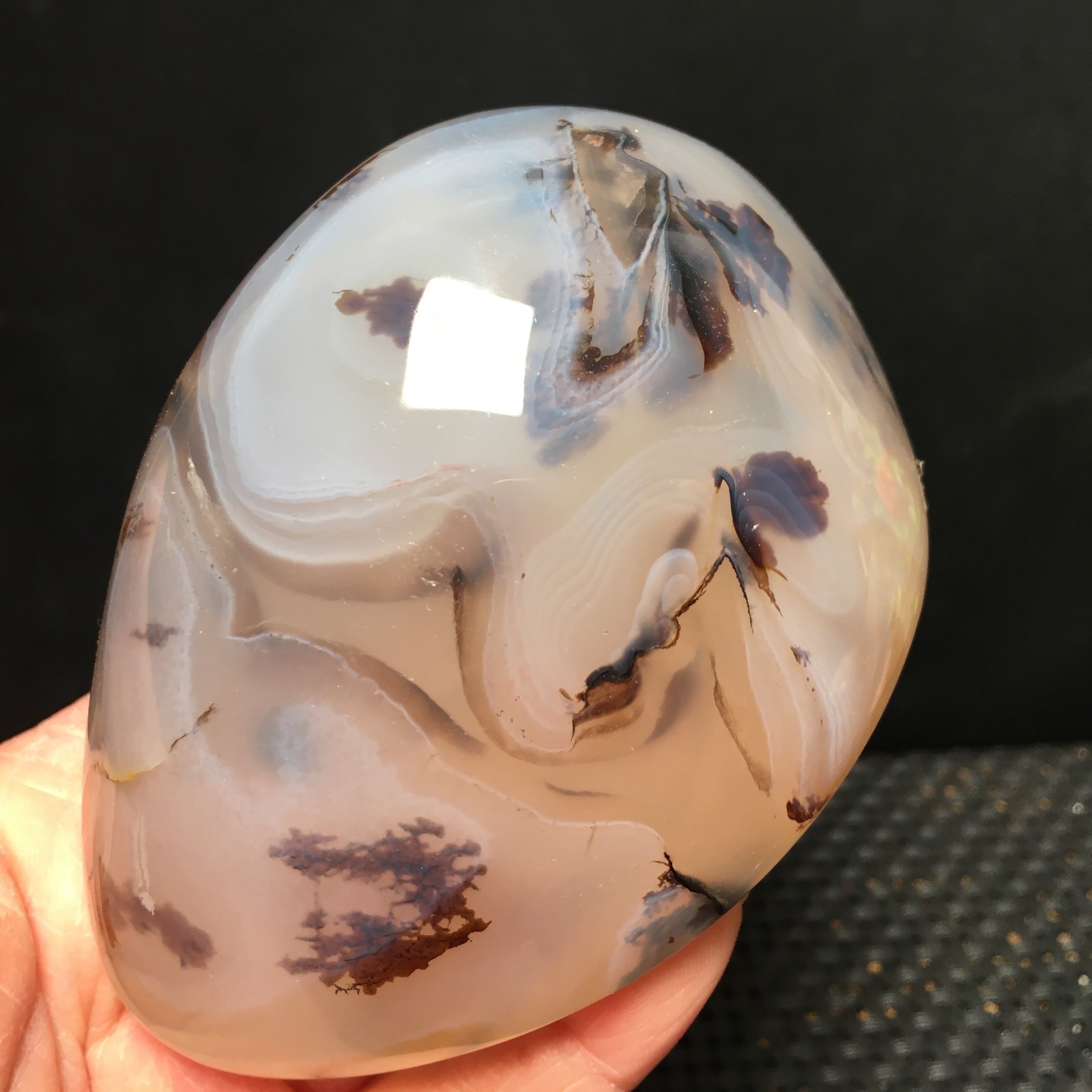 500g Natural Polished Aquatic Plants Agate Crystal Specimen fb1159