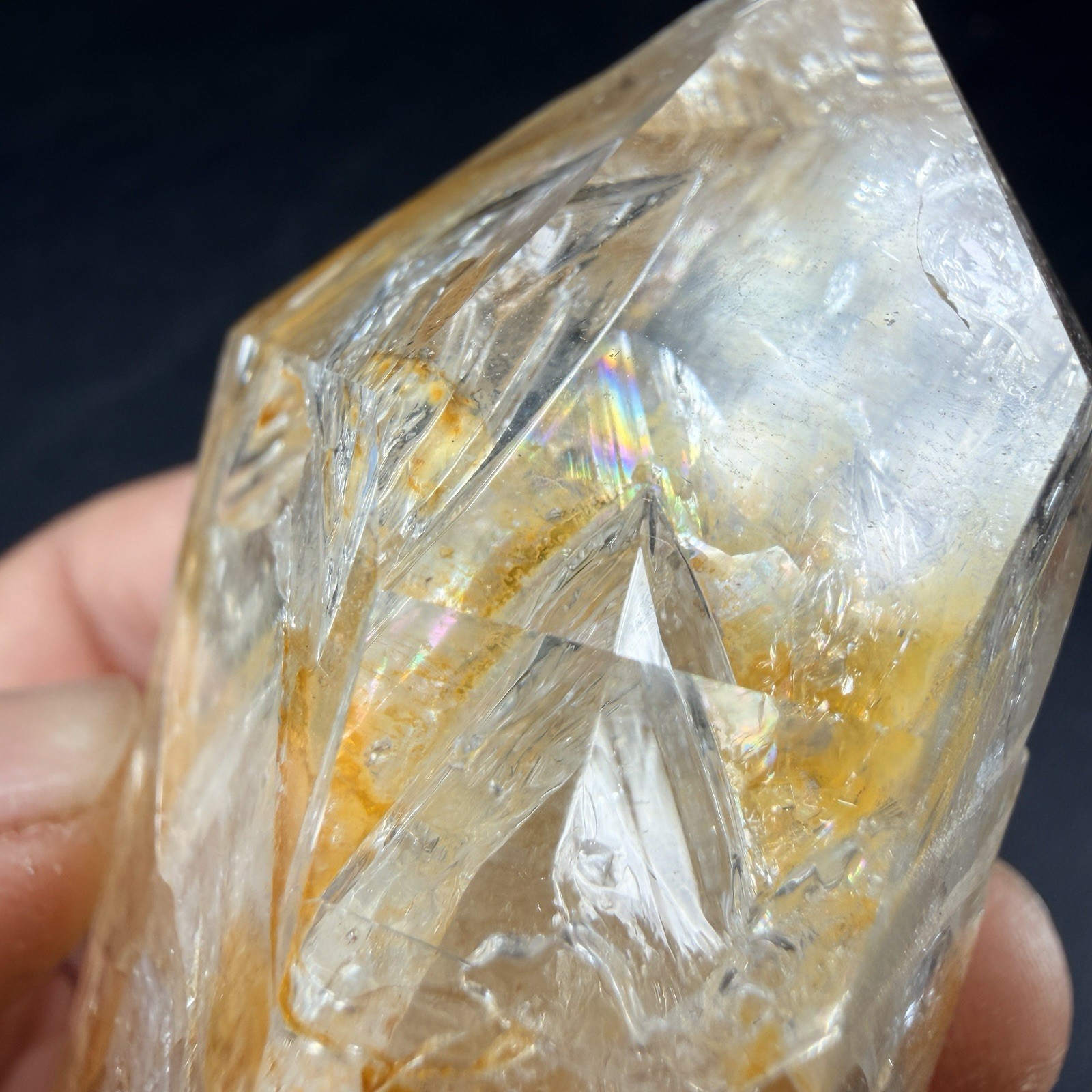 Golden Herkimer Diamond Quartz Crystal Point / New York *VIDEO*