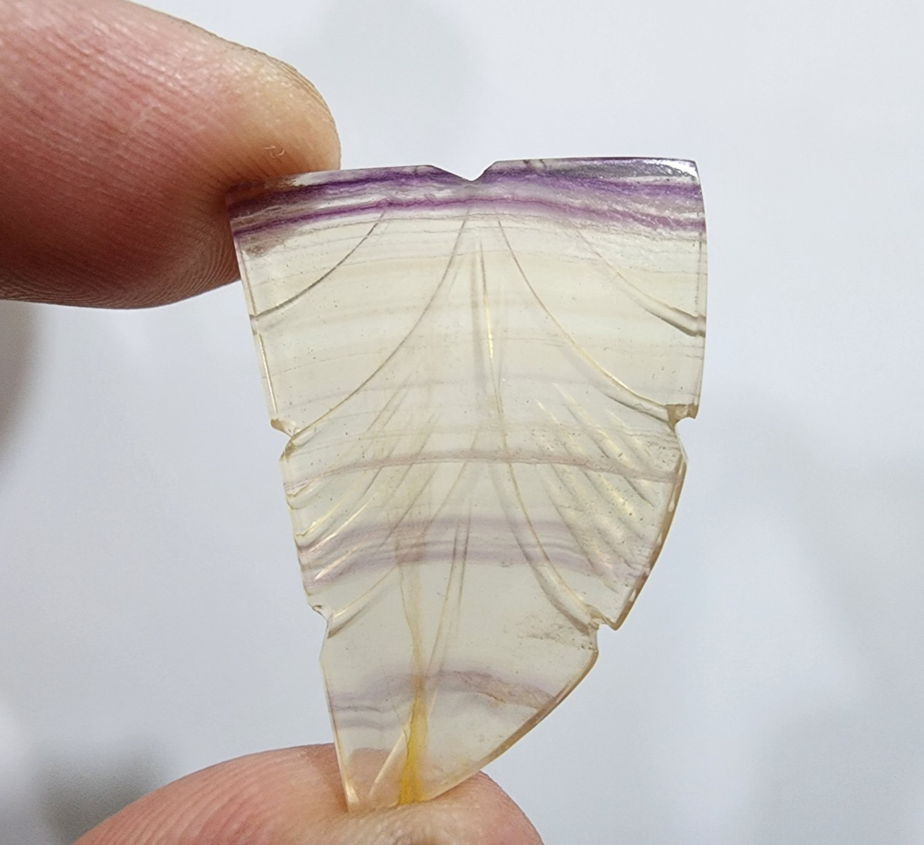Glowing Stunning Designing Carving Rainbow Fluorite Fancy 40 Crt Loose Gemstone