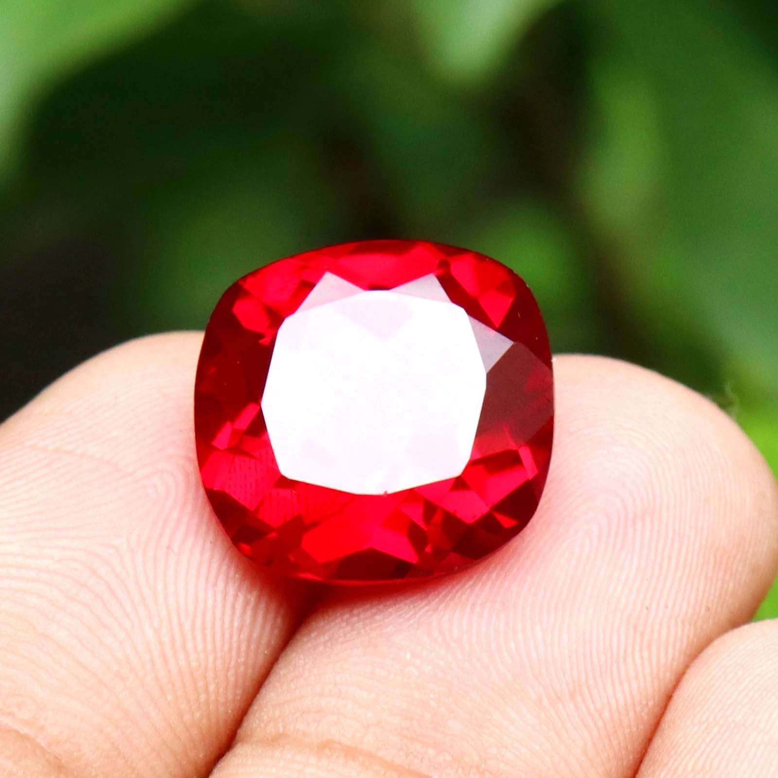 14.10 Ct Natural Cushion Cut Burmese Red Ruby GGI Certified Loose Gemstone