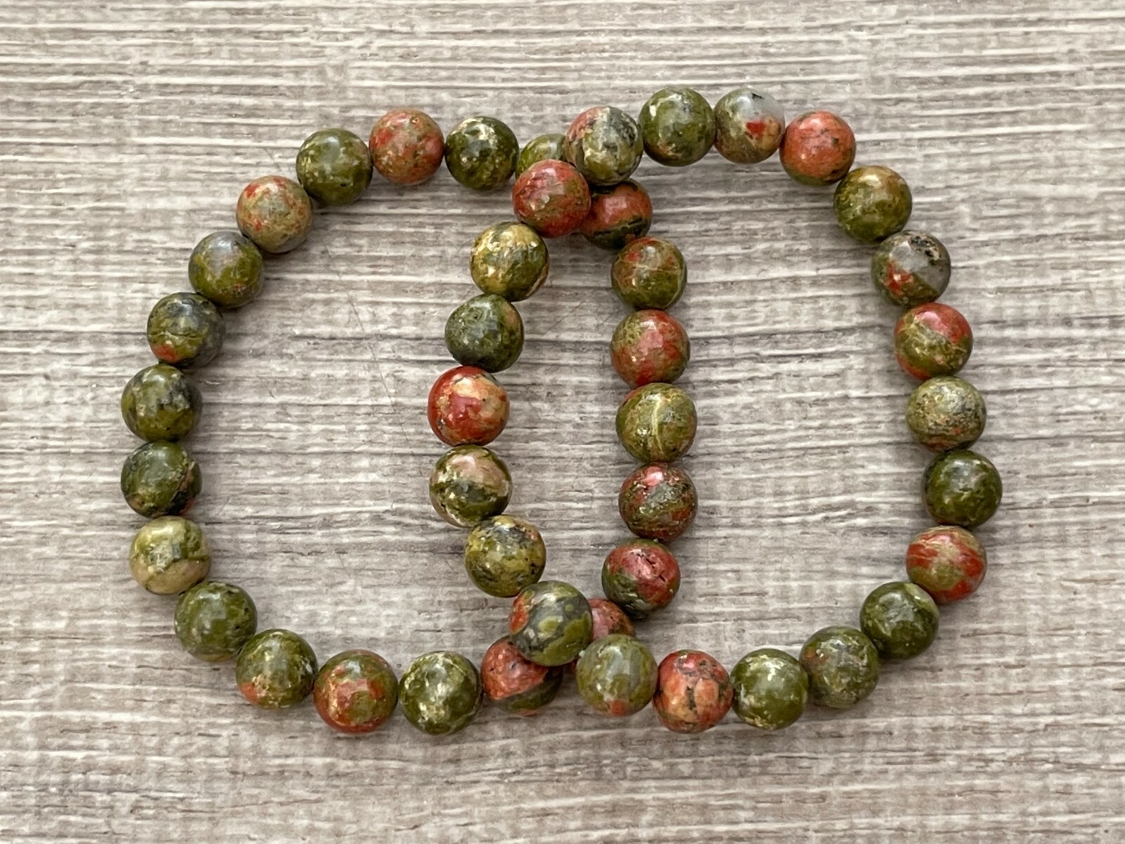 Grade A++ Unakite Bead Bracelet 8mm, Genuine Unakite Gemstone Bracelet, Bulk Lot
