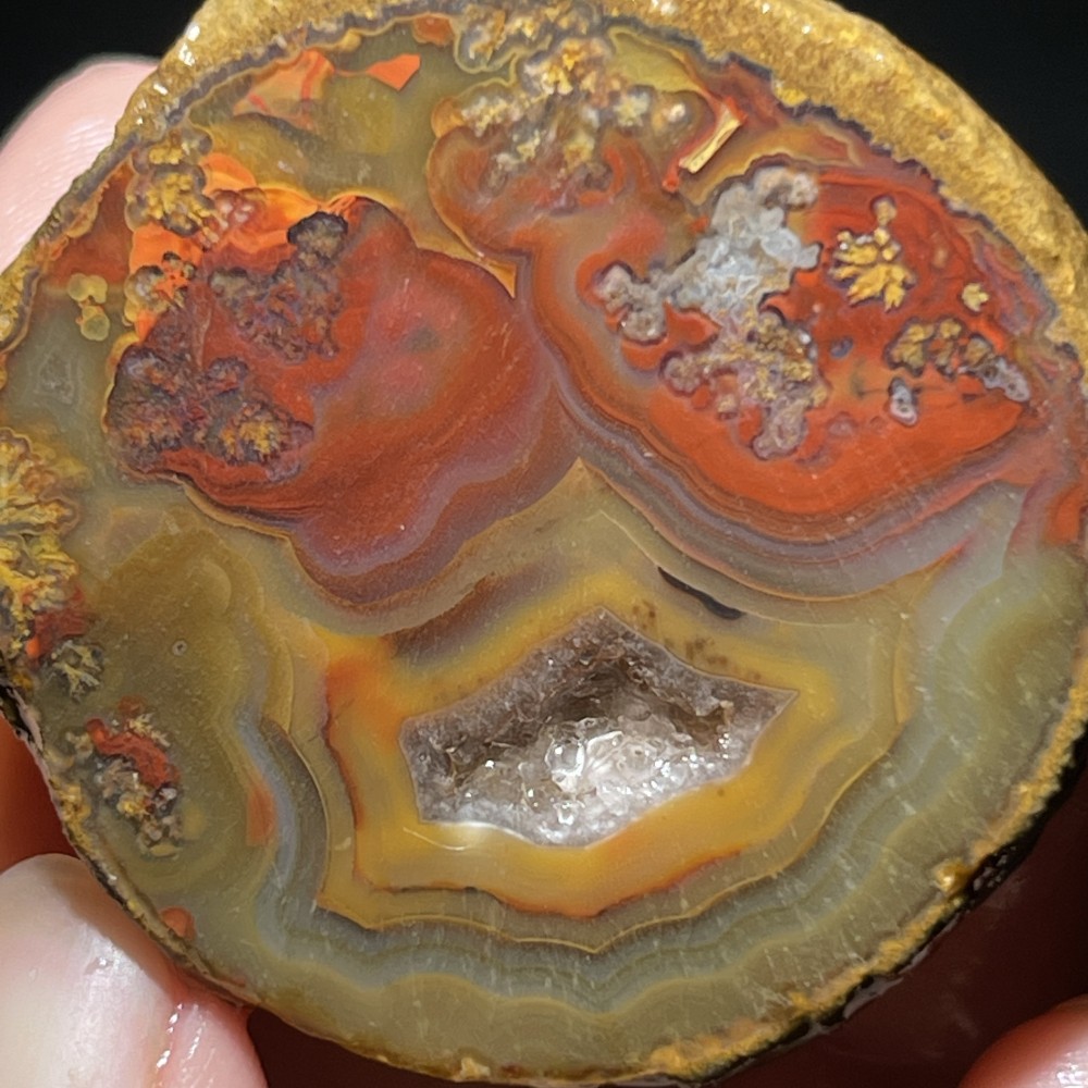 Natural half Rough Chinese Agate crystal geode Achat Nodule Hebei 49g D748