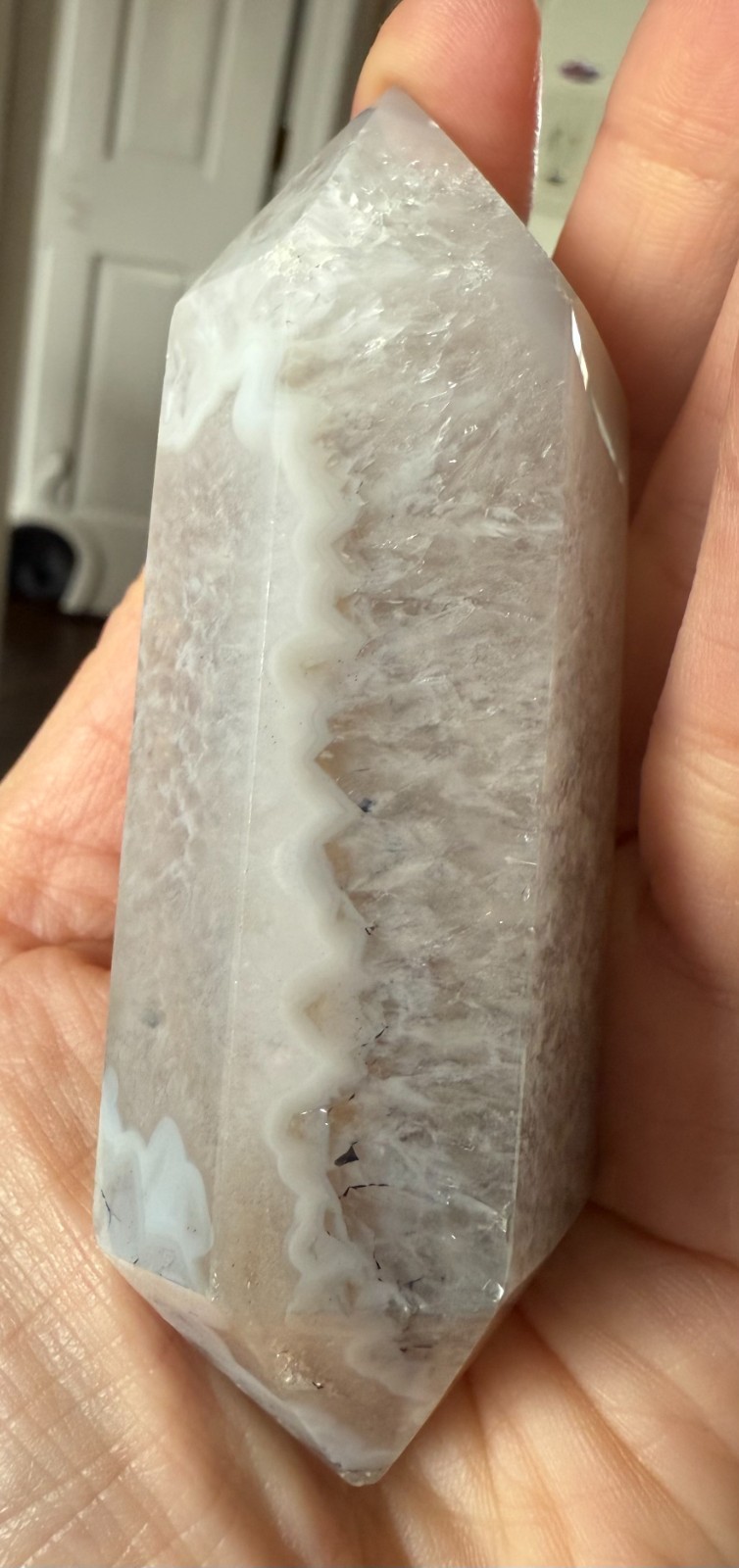 175 gram 4 inch Druzy Agate Double Terminated Point. Crystal Healing. Brazil