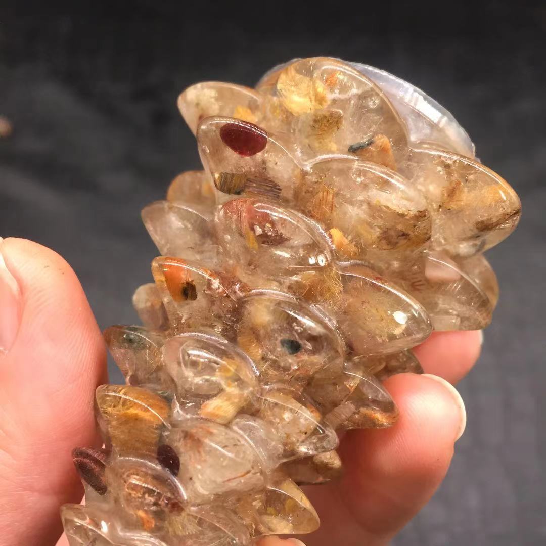 Natural Rutilated Quartz Crystal Chips Resin Christmas Tree Healing Decorate 1Pc