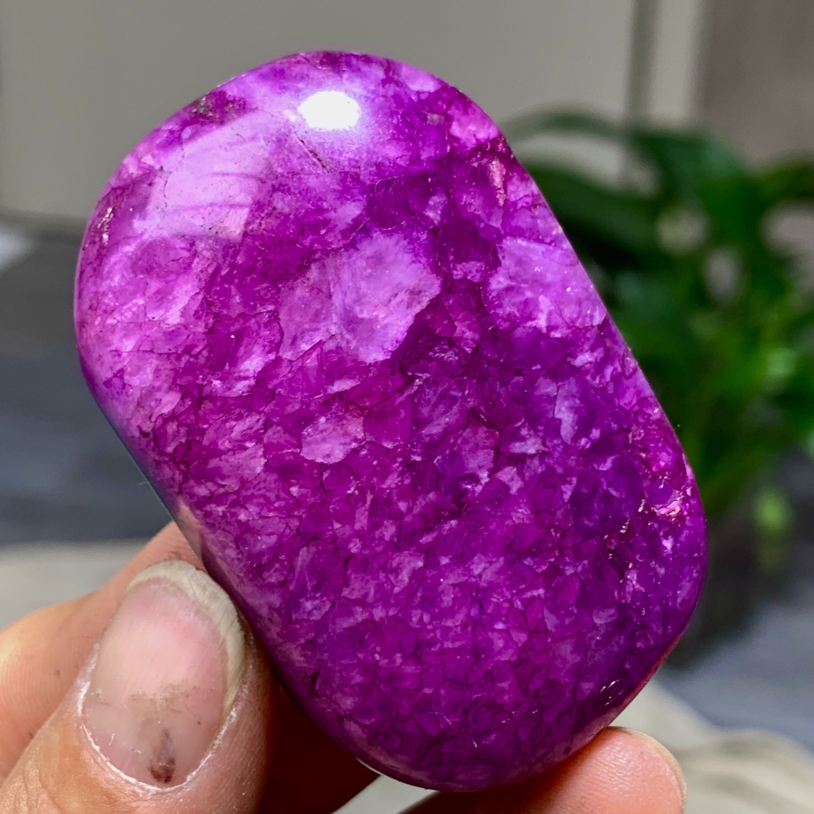 85G Natural colorful agate stripe Crystal mineral oval-shaped form*