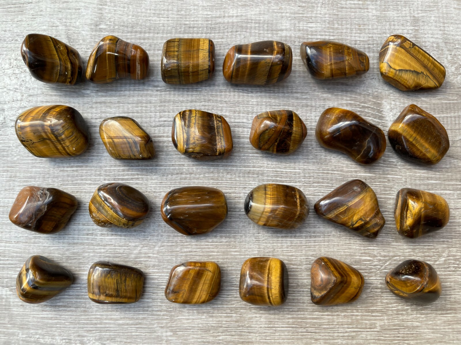 Grade A++ Gold Tiger Eye Tumbled Stones, 0.85″-1.5″ Tumbled Tiger Eye, Bulk Lot
