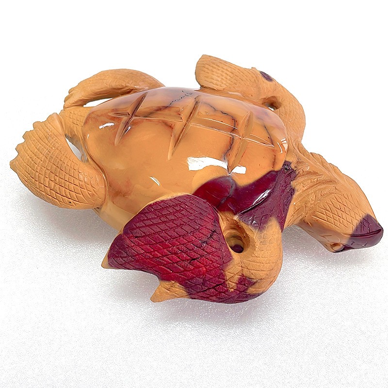 7.0” Natural Mookaite Turtle Hand Carved Crystal Sculpture , Home Decorator