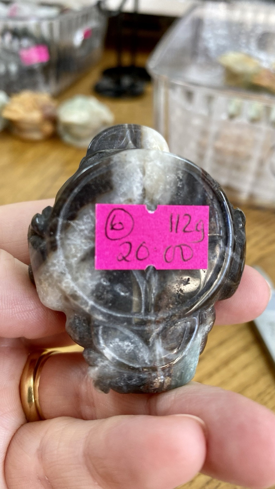 Crystal Caribbean Calcite 3 Leg Money Toad Frog Coin Shui Prosperity 112g (6)