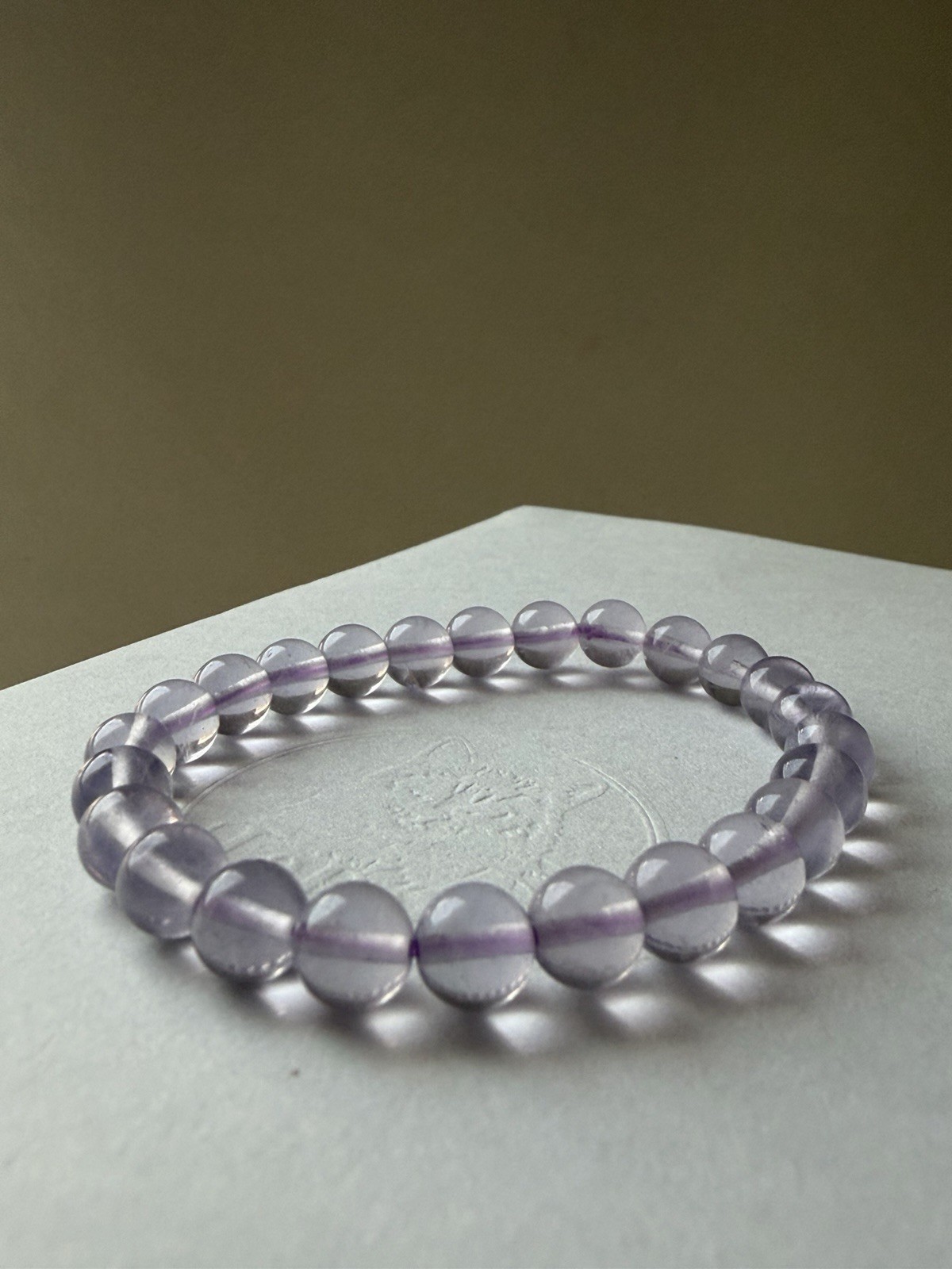Translucent Natural Lavender Soft Purple Fluorite Bracelet 7mm