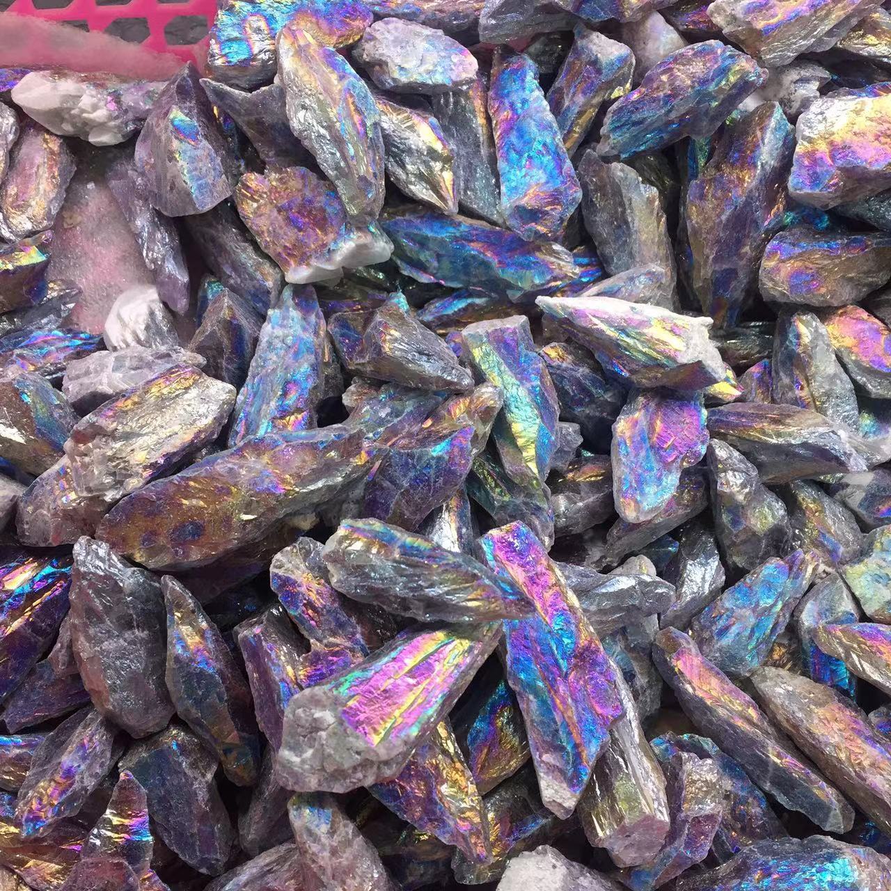 Angel Aura Rainbow Chevron Amethyst Quartz Crystal Cluster Points Healing 100g
