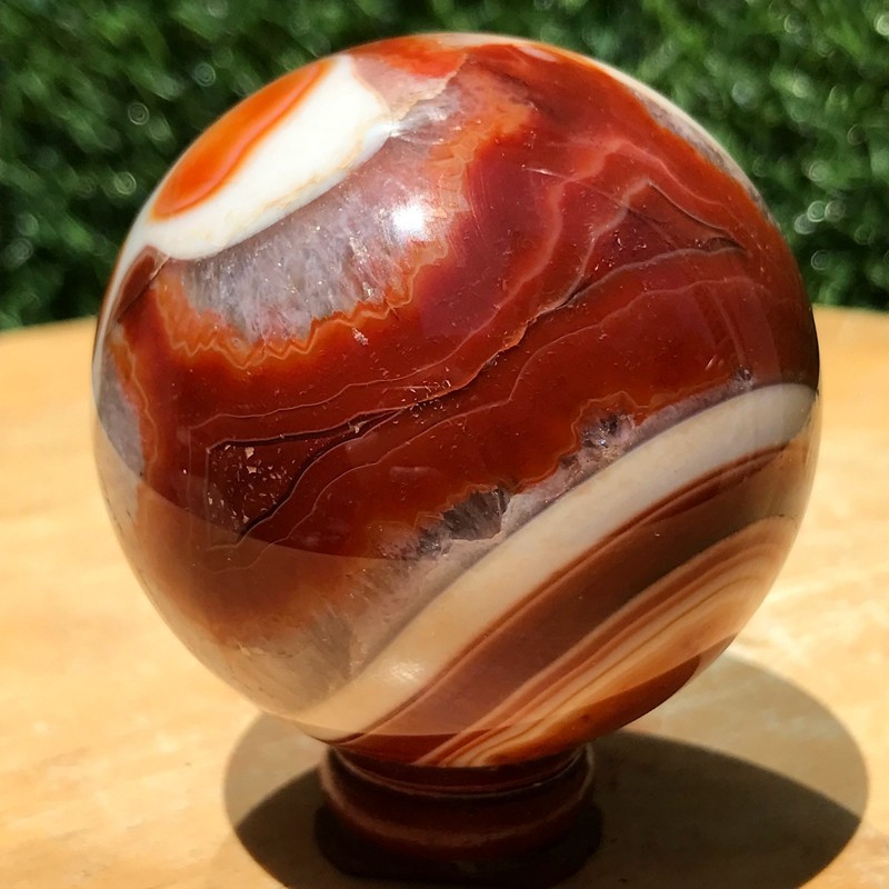 290G Natural Patterned Agate Ball Crystal Sphere Mineral Specimen Healing